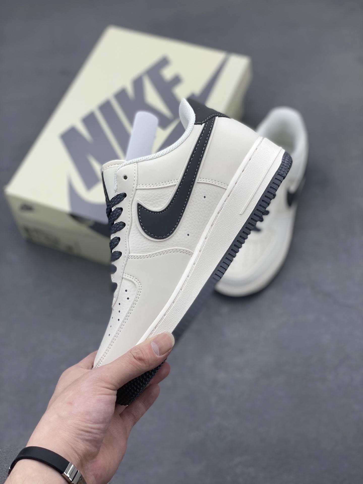 Nike Air Force 1 Low '07 Custom ID Sneakers - Cream/Grey - All Sizes 4 i1744399460650 7562 0 2