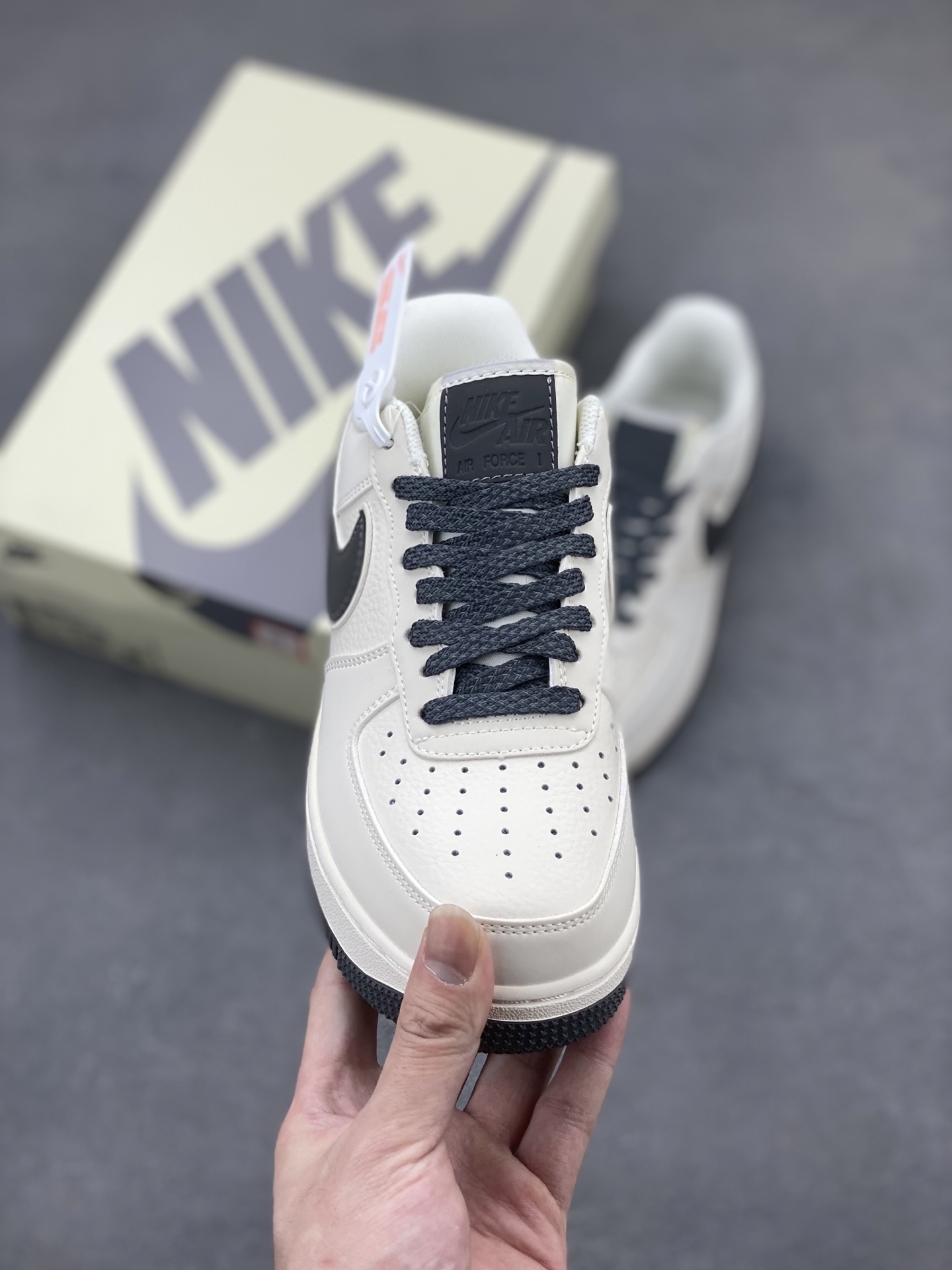 Nike Air Force 1 Low '07 Custom ID Sneakers - Cream/Grey - All Sizes 3 i1744399460678 4575 0 1