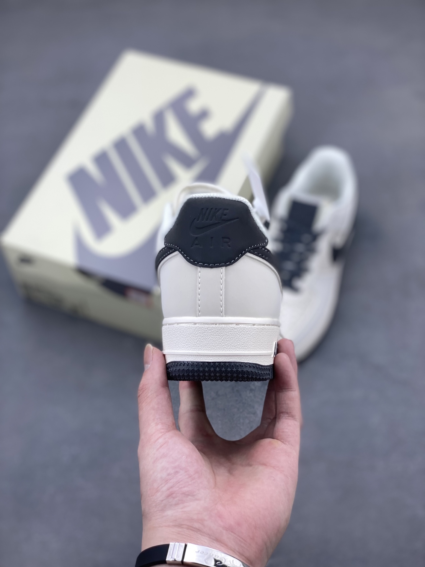 Nike Air Force 1 Low '07 Custom ID Sneakers - Cream/Grey - All Sizes 5 i1744399463812 3528 0 3