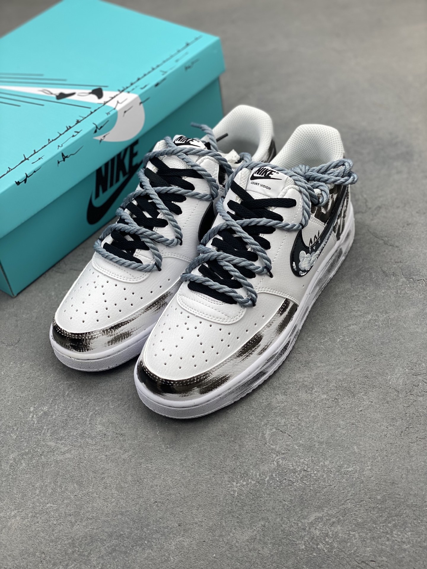 Nike Court Vision Low 'Dark Knight' Custom Graffiti Sneakers 9 i1744746669746 8659 0 7