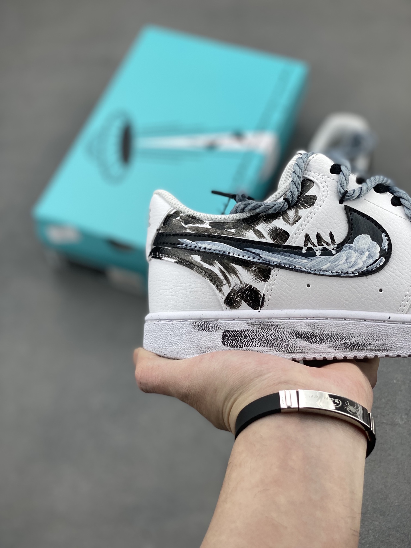 Nike Court Vision Low 'Dark Knight' Custom Graffiti Sneakers 6 i1744746670107 8225 0 4