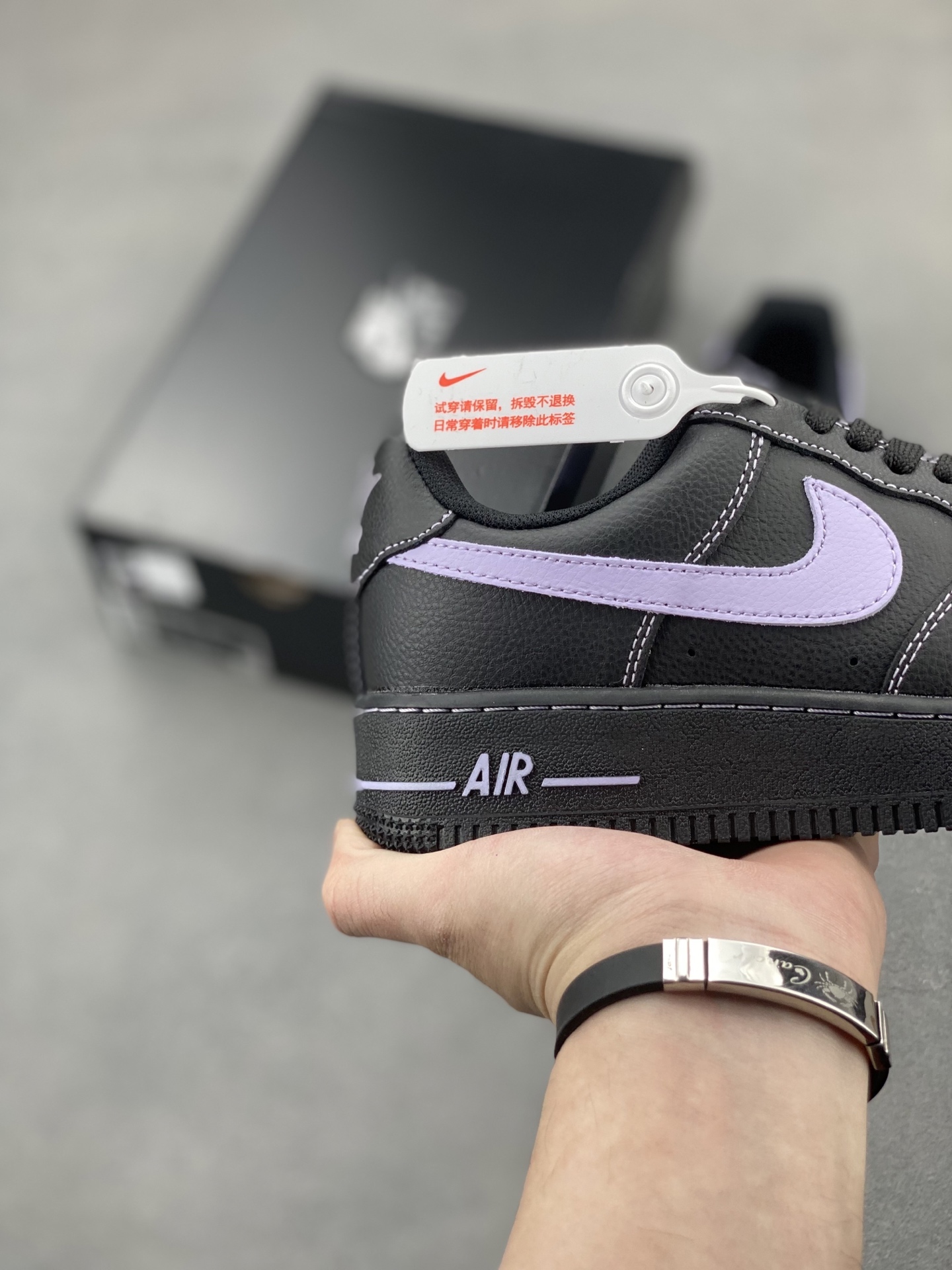 Nike Air Force 1 '07 Low Black/Purple Stitching Casual Sneakers HQ2037-001 6 i1744825069488 4134 0 4