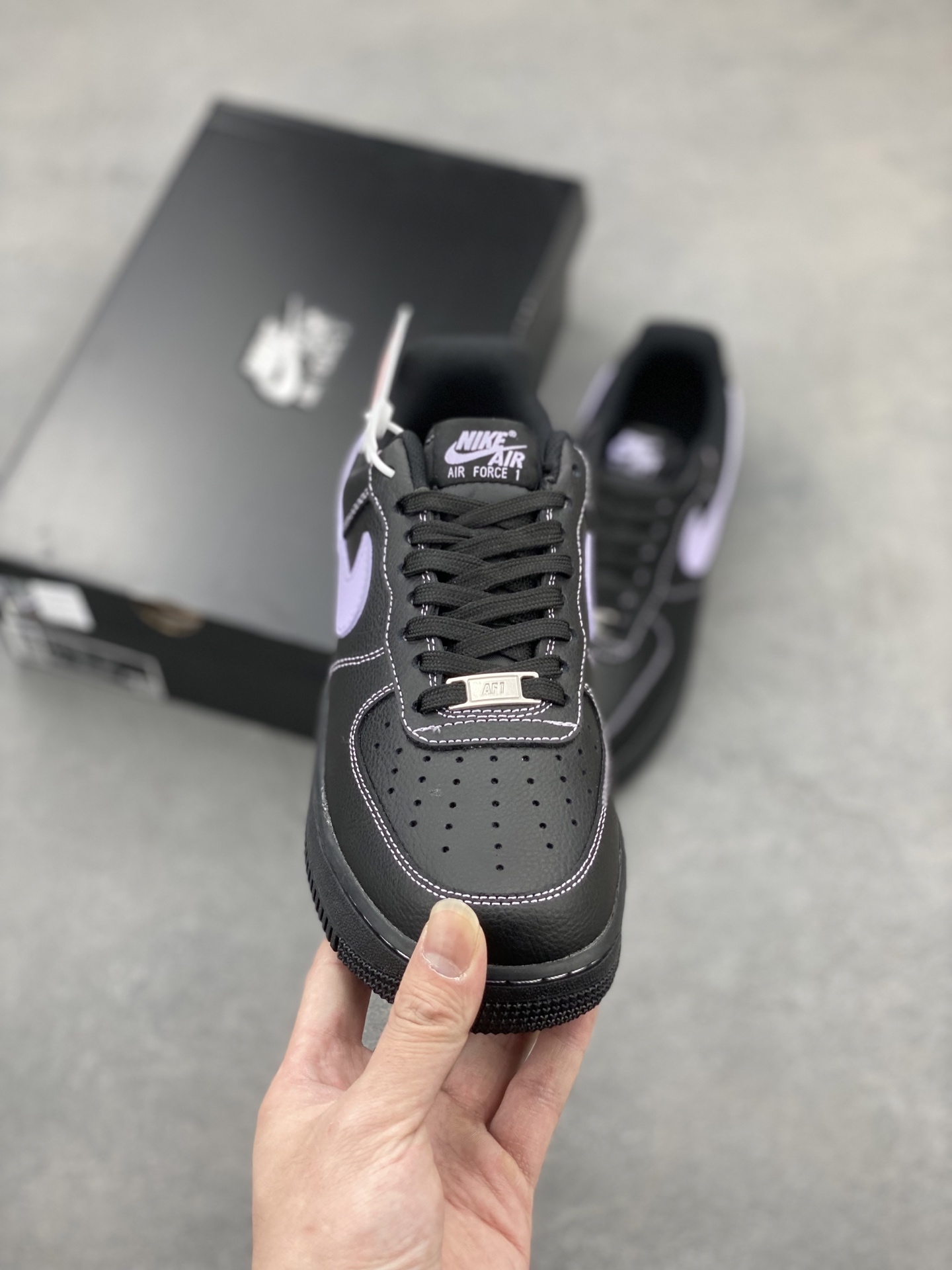 Nike Air Force 1 '07 Low Black/Purple Stitching Casual Sneakers HQ2037-001 3 i1744825070135 897 0 1
