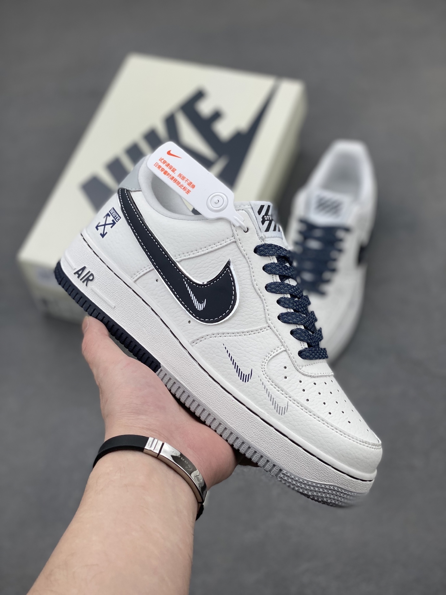 Nike Air Force 1 '07 Low White/Navy Casual Sneakers DQ6628-158 2 i1744825136443 9124 0 0