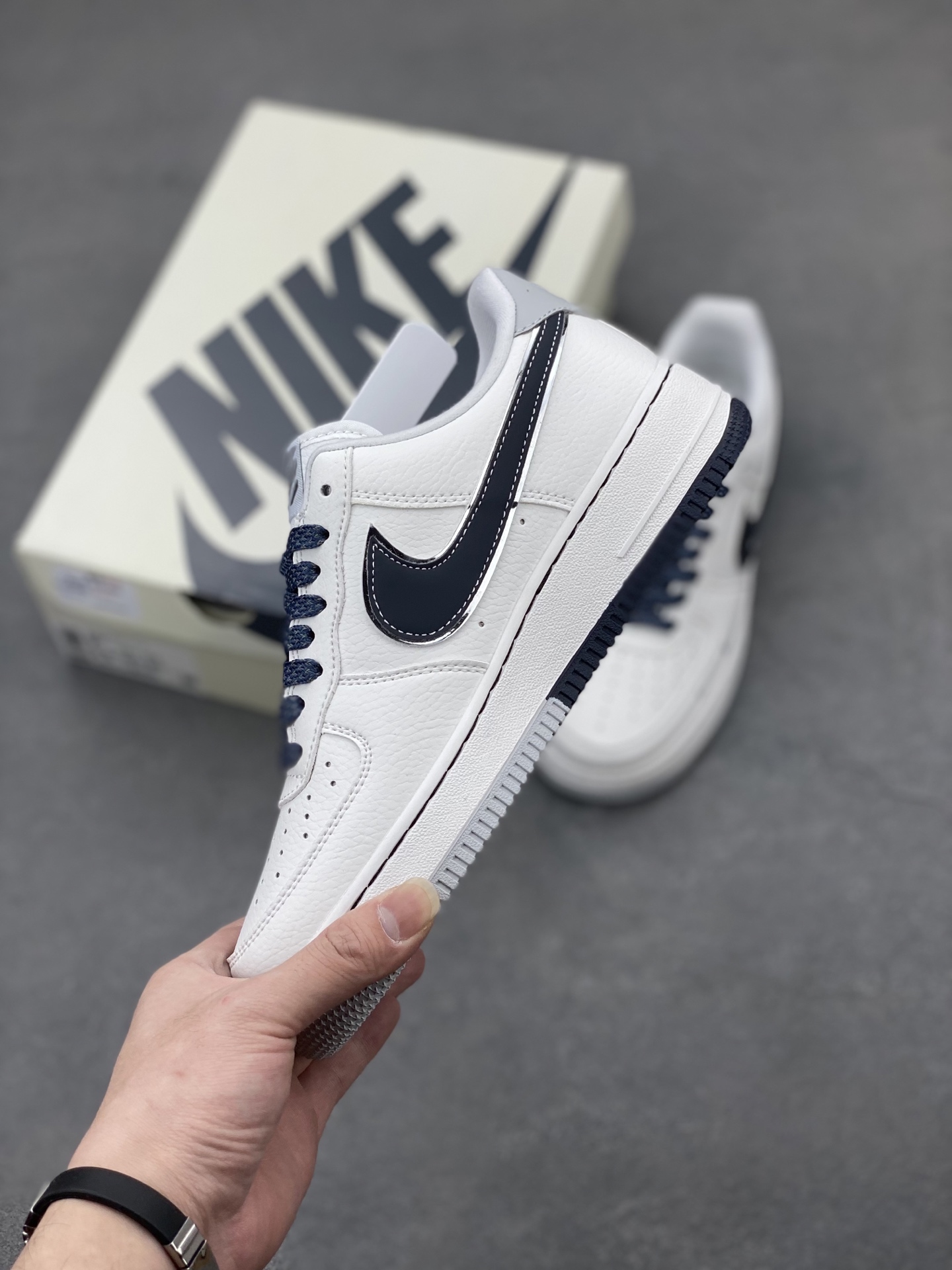 Nike Air Force 1 '07 Low White/Navy Casual Sneakers DQ6628-158 4 i1744825137948 7362 0 2