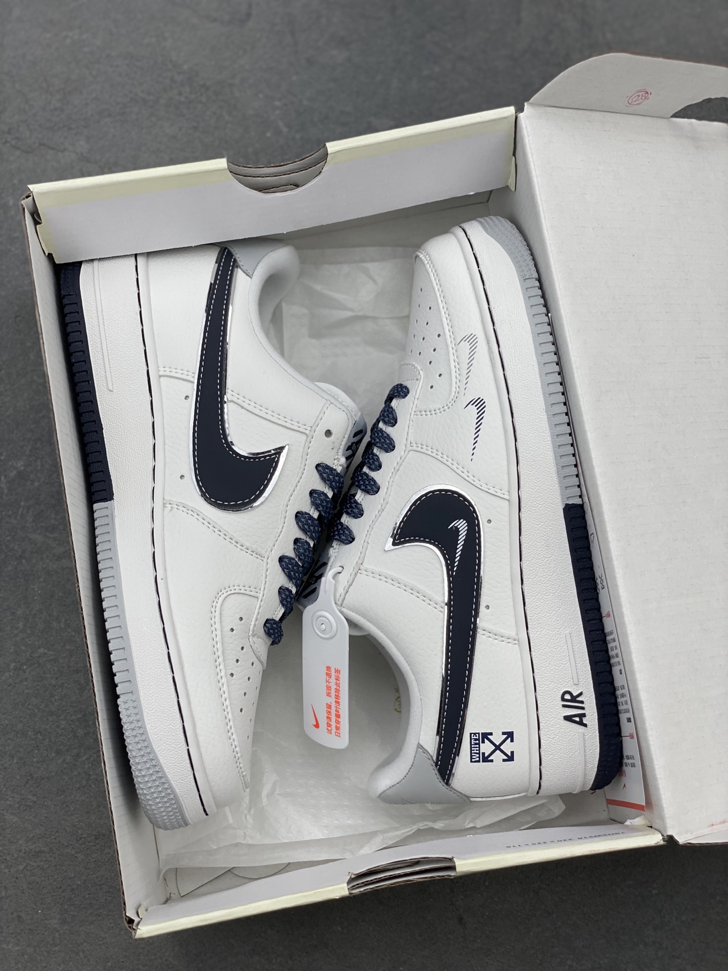Nike Air Force 1 '07 Low White/Navy Casual Sneakers DQ6628-158 10 i1744825141760 2153 0 8