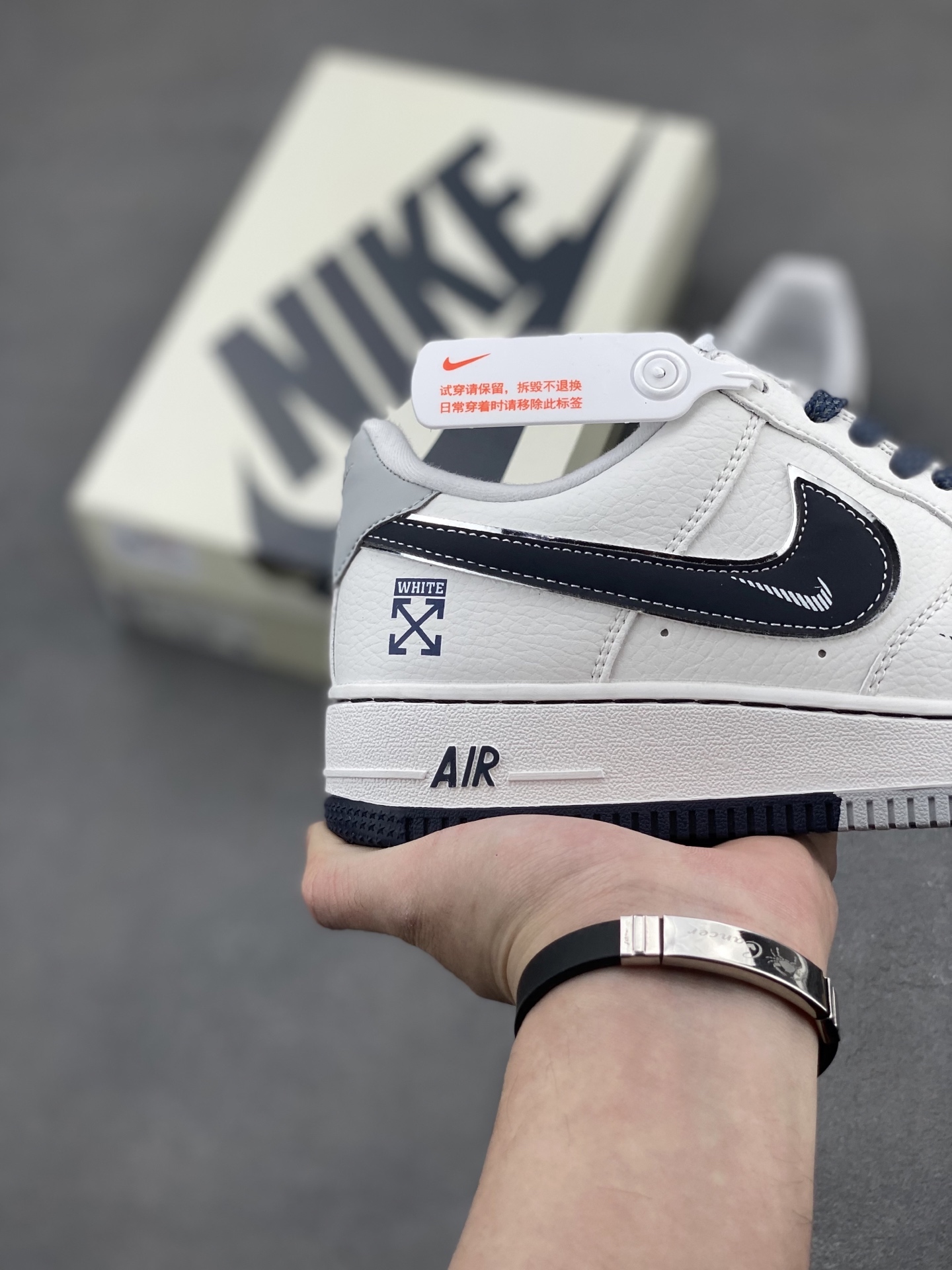 Nike Air Force 1 '07 Low White/Navy Casual Sneakers DQ6628-158 6 i1744825141924 3325 0 4