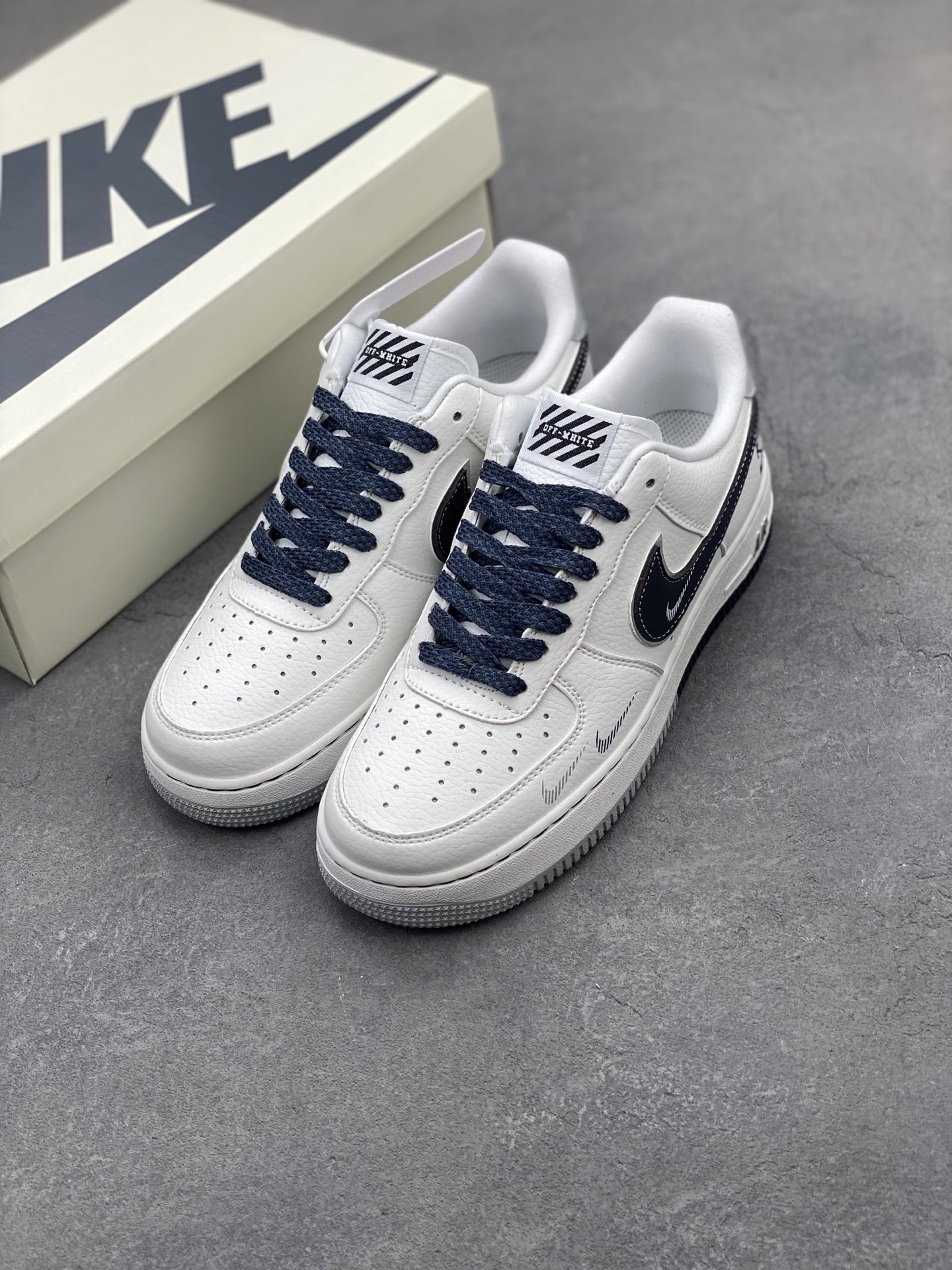 Nike Air Force 1 '07 Low White/Navy Casual Sneakers DQ6628-158 9 i1744825142815 1870 0 7