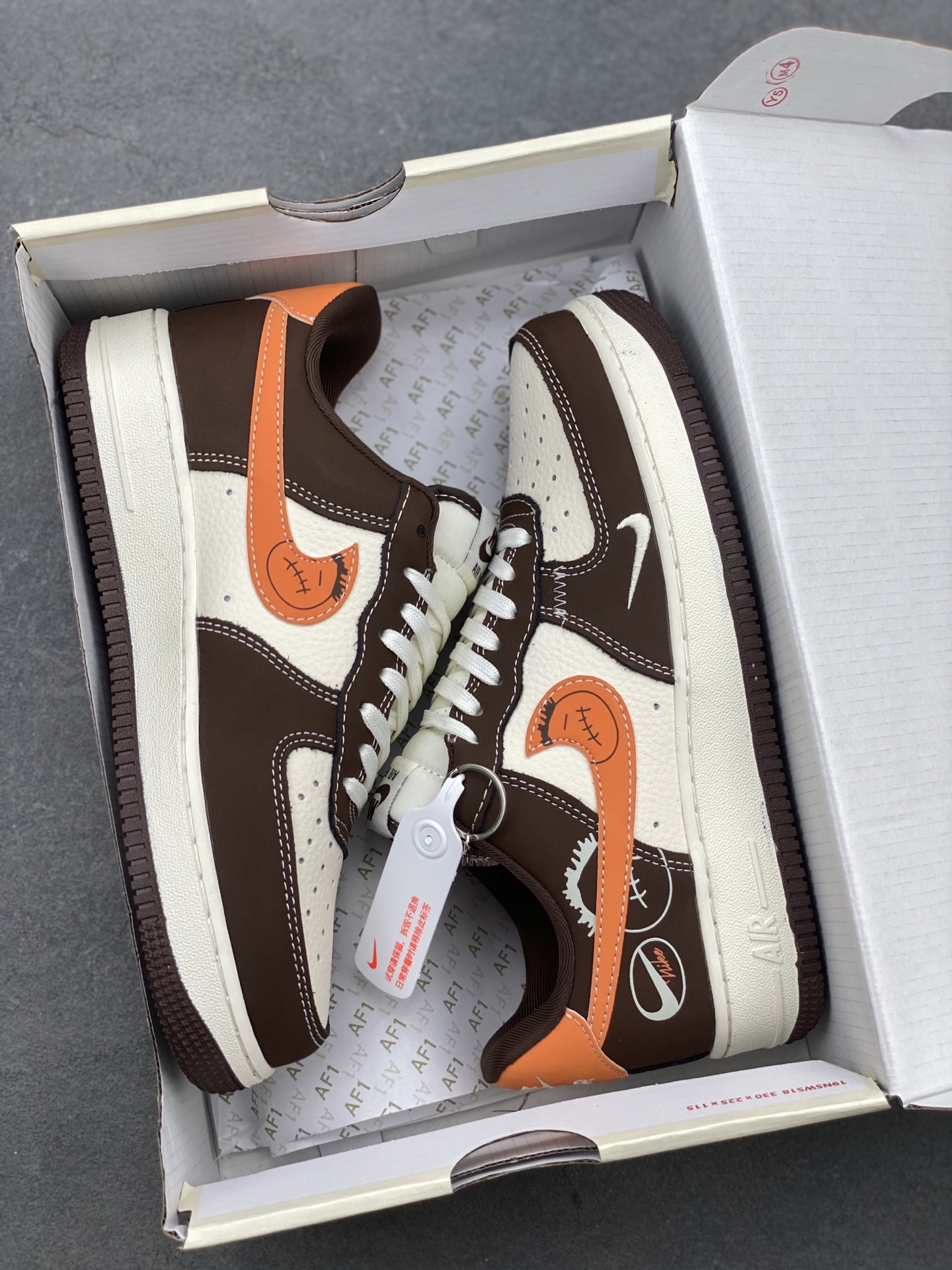 Nike Air Force 1 '07 Low Brown/Orange Stitch Sneakers - Limited Edition 10 i1745001969085 4143 0 8