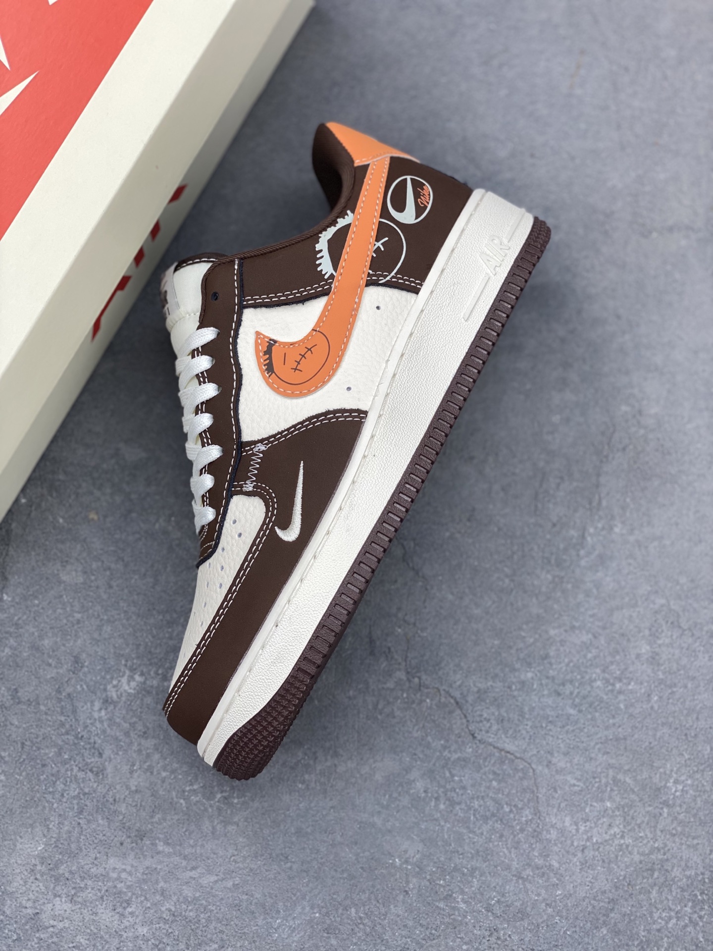 Nike Air Force 1 '07 Low Brown/Orange Stitch Sneakers - Limited Edition 8 i1745001975035 7141 0 6