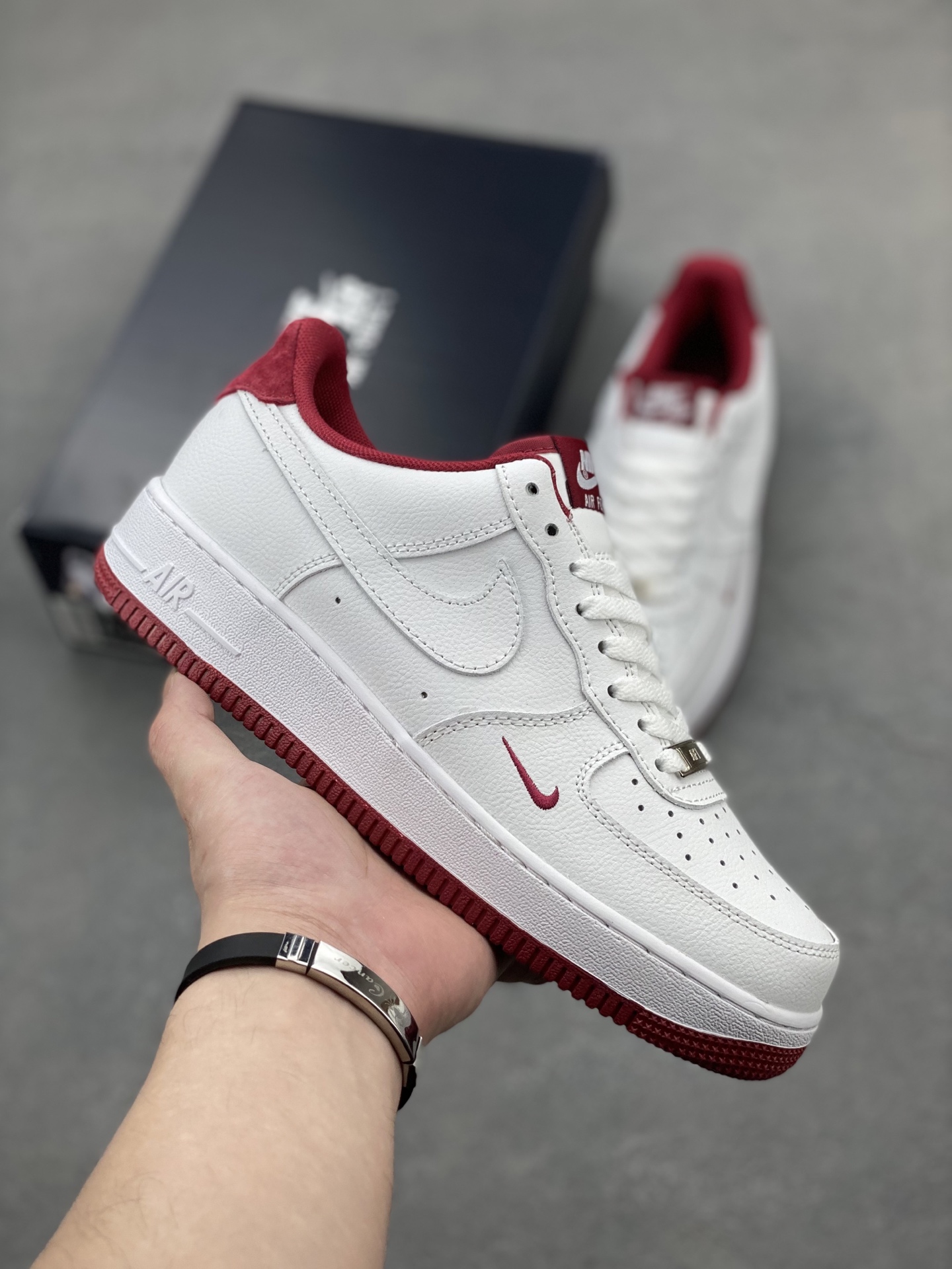 Nike Air Force 1 Low White Maroon Casual Shoes HM9483-100 Sneakers 2 i1745002061994 935 0 0