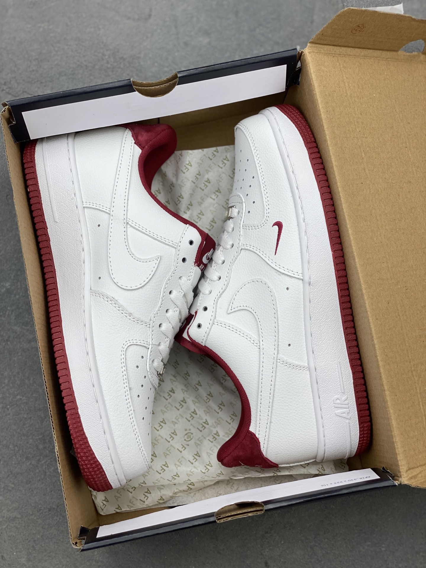 Nike Air Force 1 Low White Maroon Casual Shoes HM9483-100 Sneakers 10 i1745002066786 2490 0 8