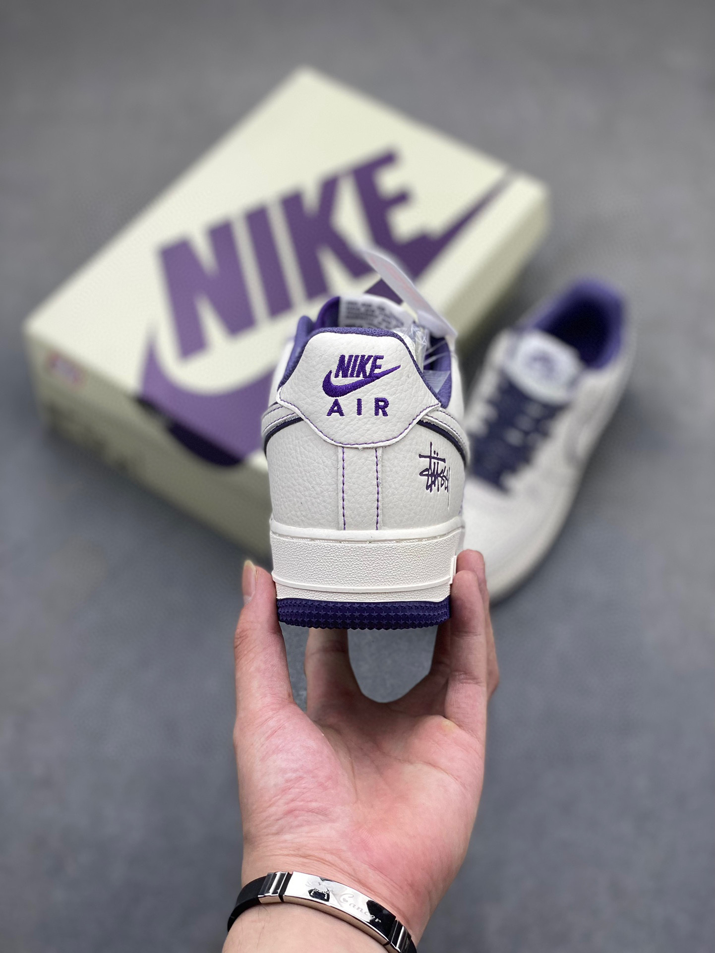 Stussy x Nike Air Force 1 Low Purple Pulse Reflective Sneakers 5 i1745003079581 6273 0 3