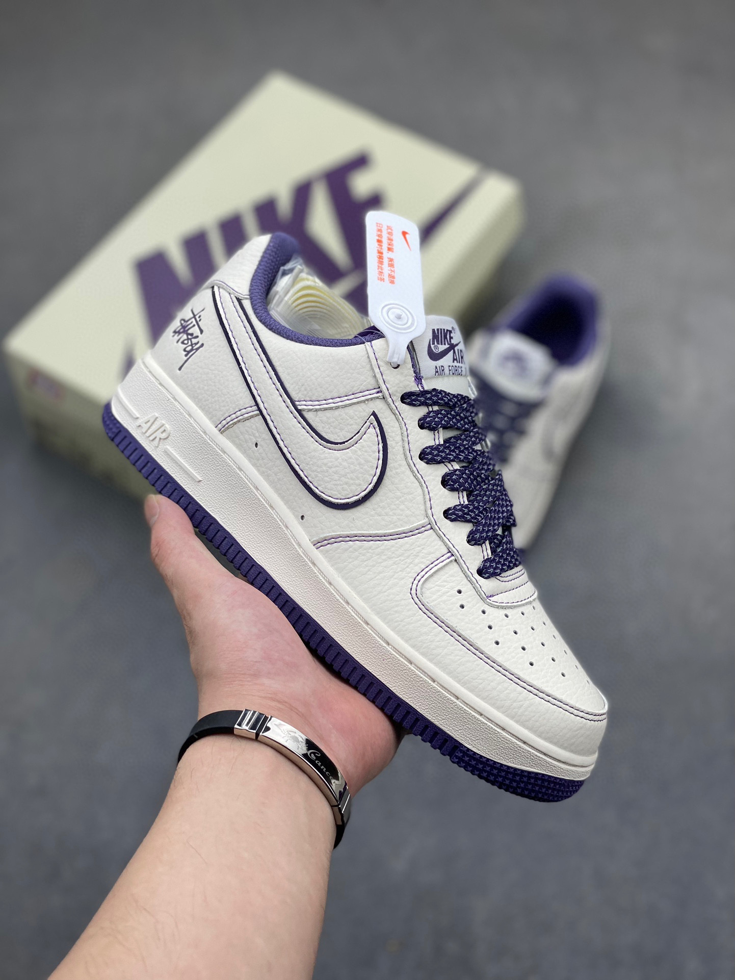 Stussy x Nike Air Force 1 Low Purple Pulse Reflective Sneakers 2 i1745003079581 771 0 0