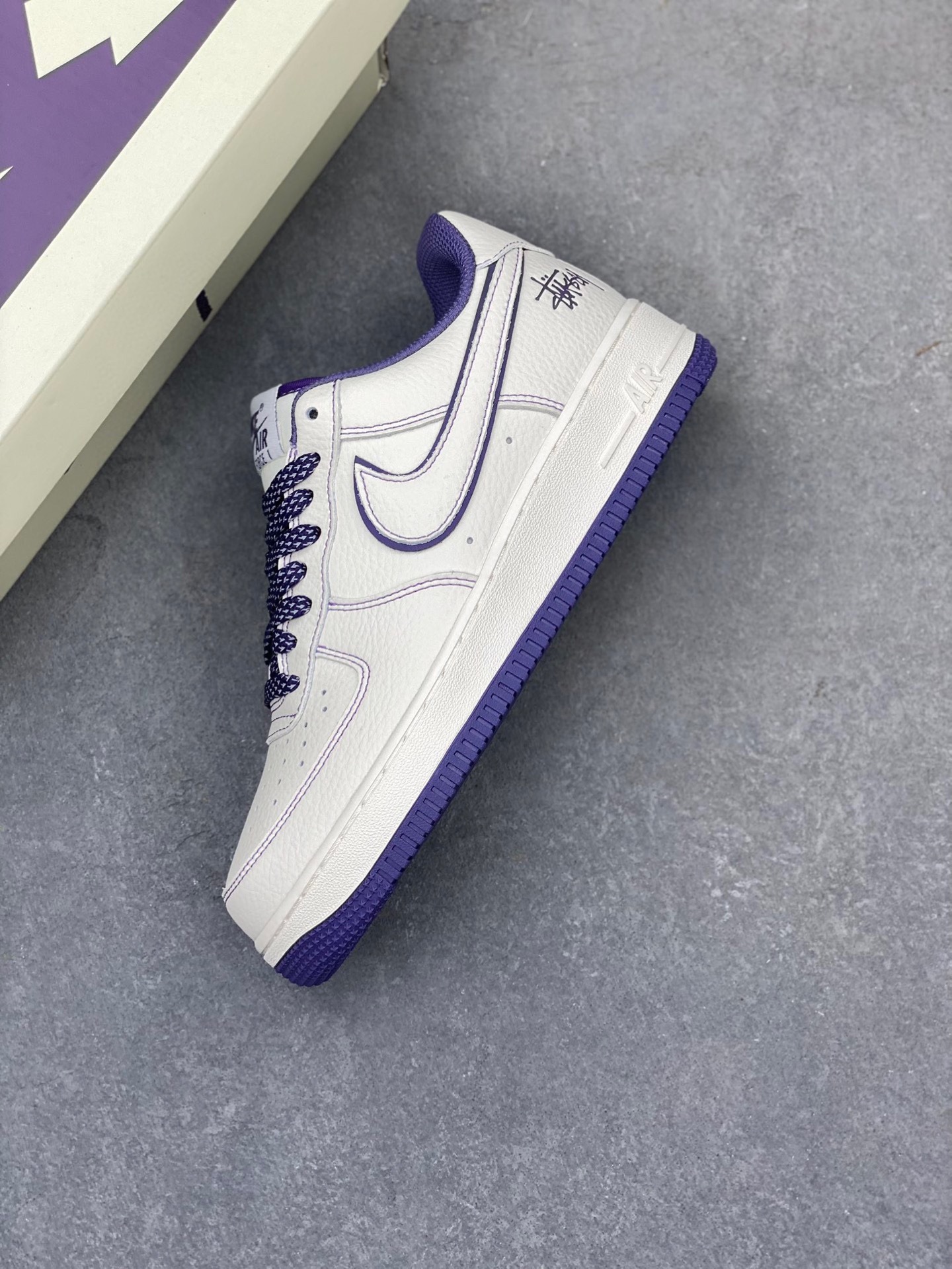 Stussy x Nike Air Force 1 Low Purple Pulse Reflective Sneakers 8 i1745003081660 7000 0 6