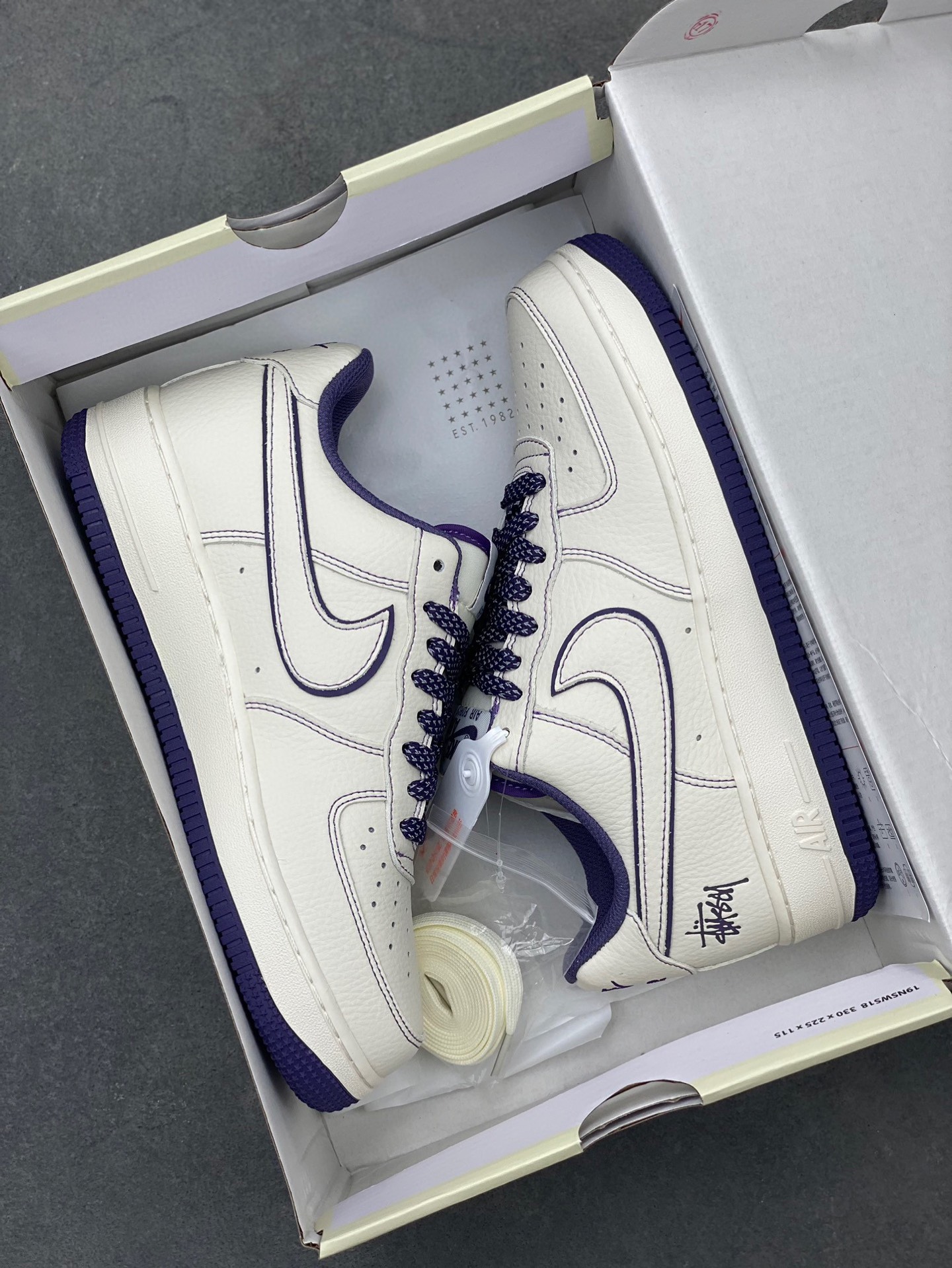 Stussy x Nike Air Force 1 Low Purple Pulse Reflective Sneakers 10 i1745003081711 6090 0 8