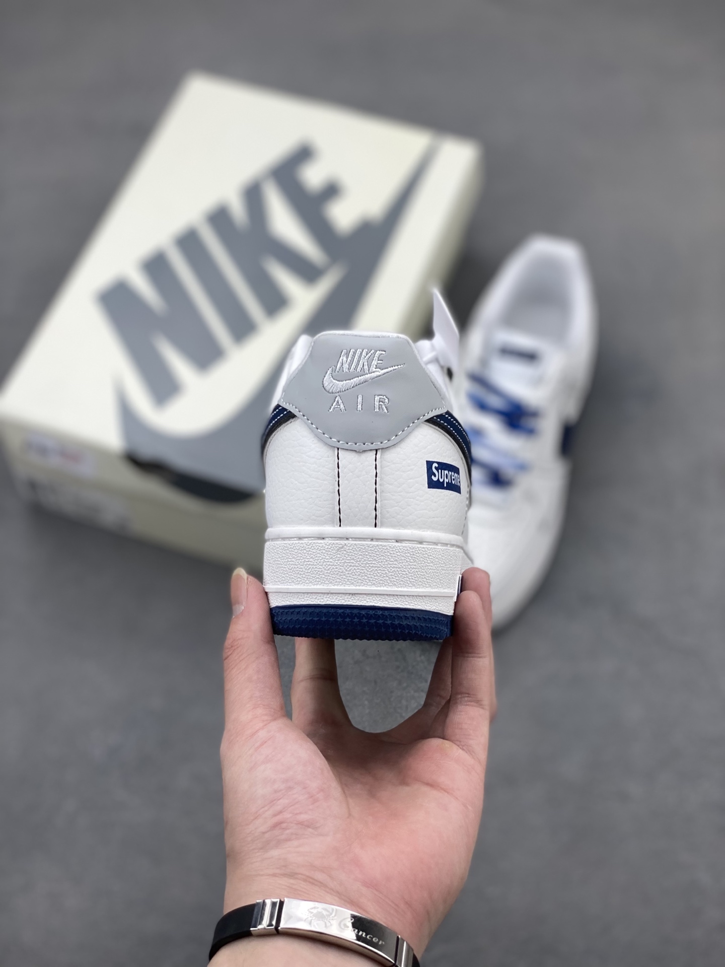Nike Air Force 1 '07 Low White/Navy Blue - Premium Leather Sneakers 5 i1745089887012 238 0 3