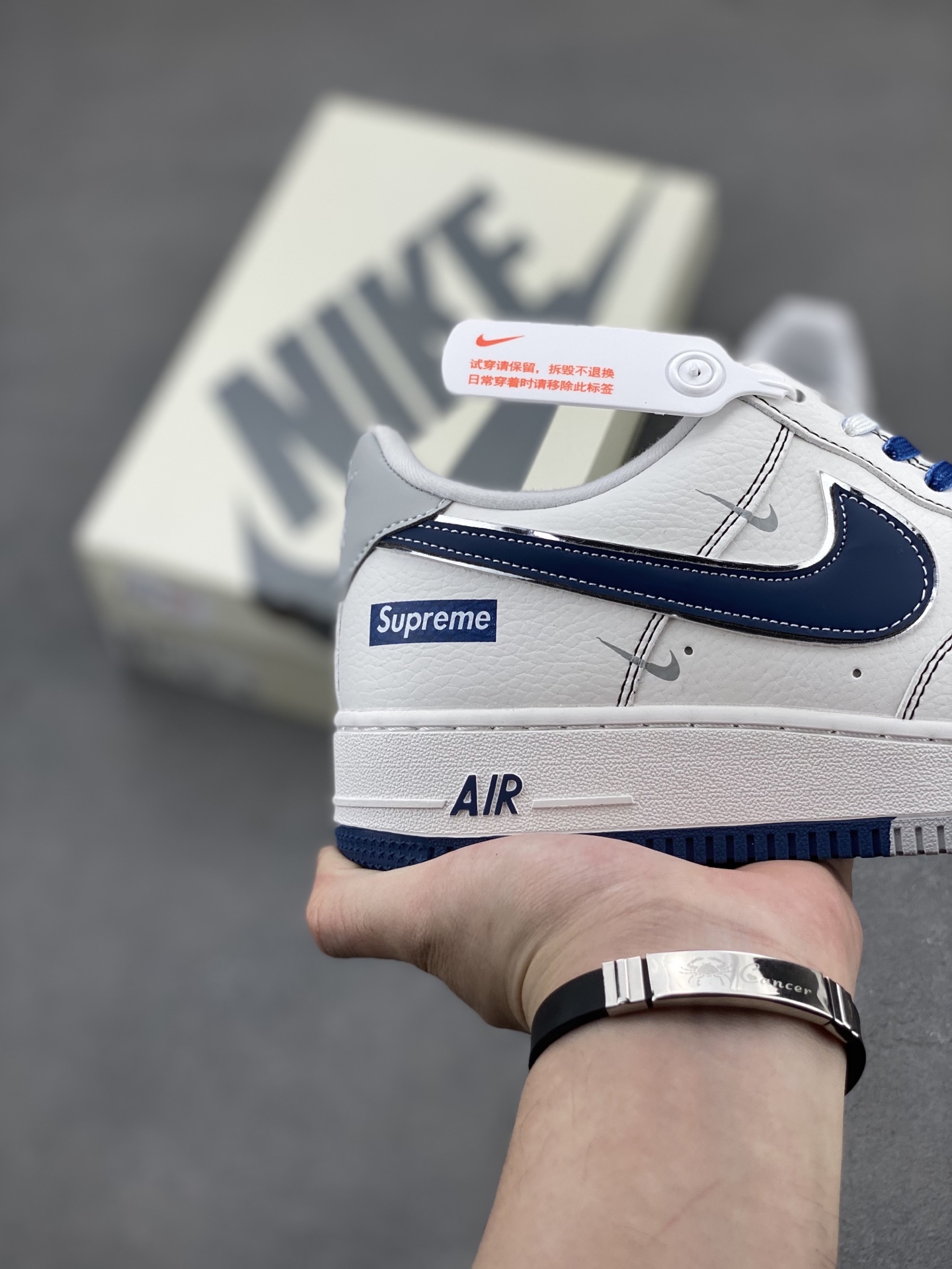 Nike Air Force 1 '07 Low White/Navy Blue - Premium Leather Sneakers 6 i1745089889281 5258 0 4