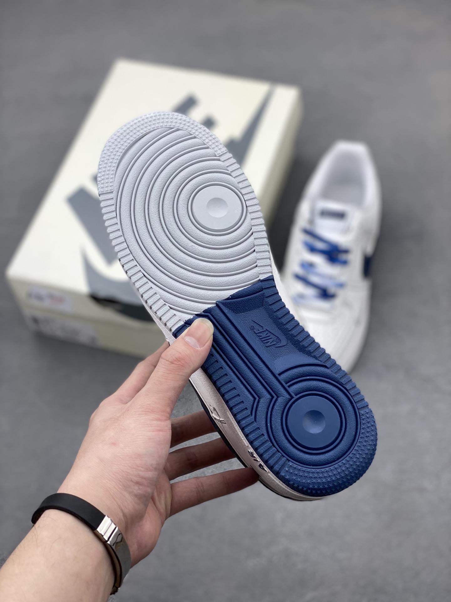 Nike Air Force 1 '07 Low White/Navy Blue - Premium Leather Sneakers 7 i1745089893914 9438 0 5