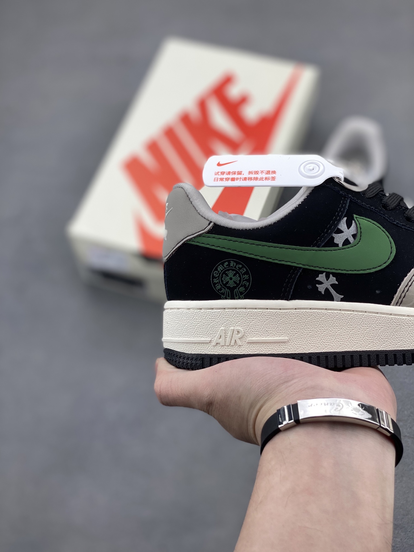 Nike Air Force 1 '07 Low Chrome Hearts Black Green Casual Shoes 6 i1745607763440 4727 0 4
