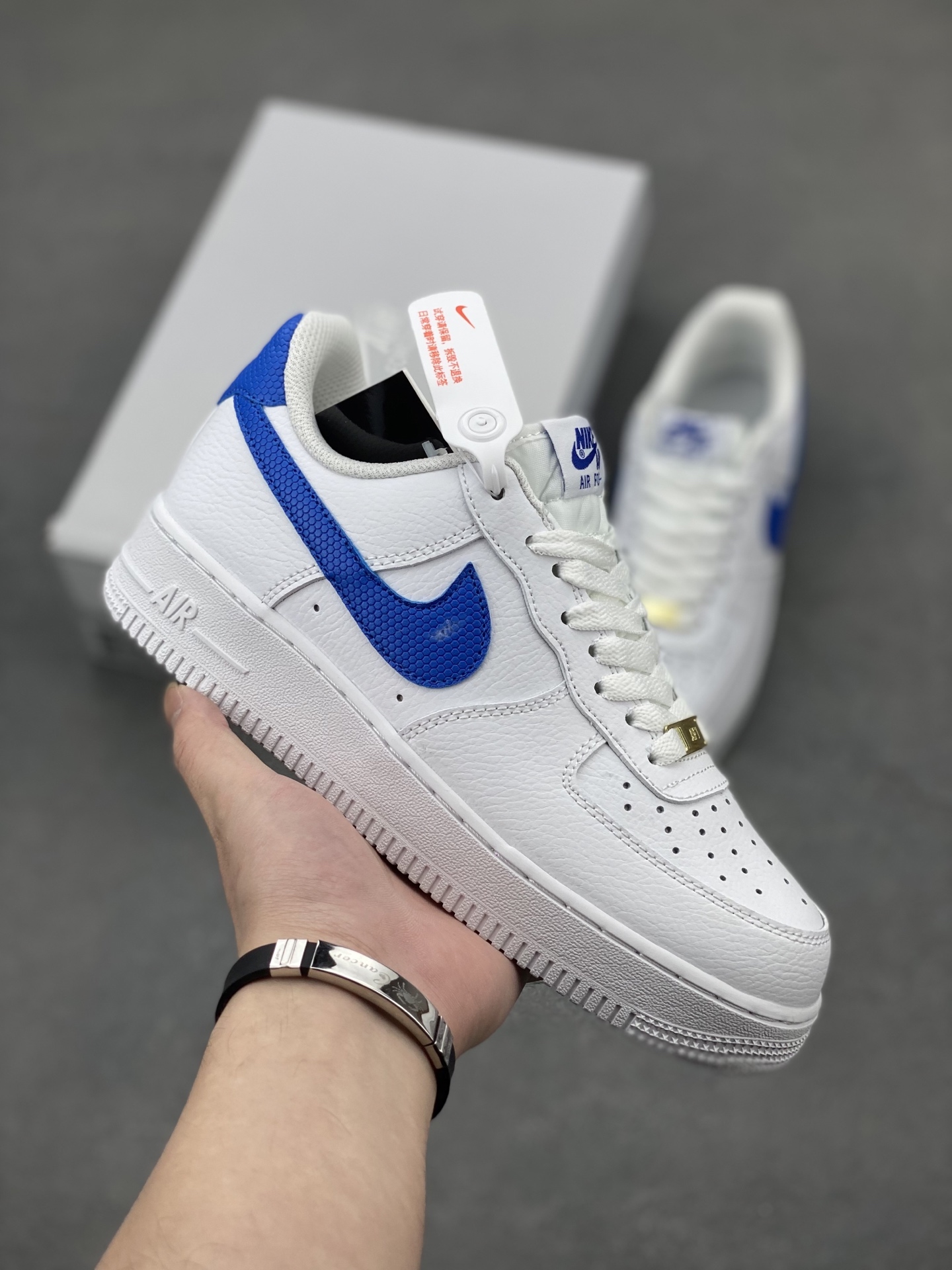 Nike Air Force 1 Low White Blue Leather Sneakers DM2845-100 2 i1745608473944 4320 0 0