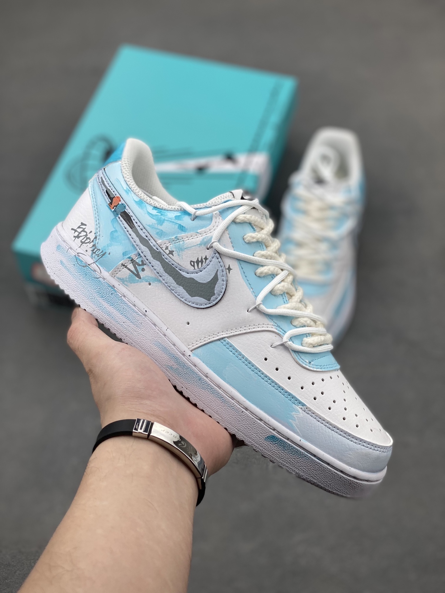 Nike Court Vision Low 'Dream Galaxy' Custom Sneakers - Hand-Painted Graffiti 2 i1746639933333 2378 0 0