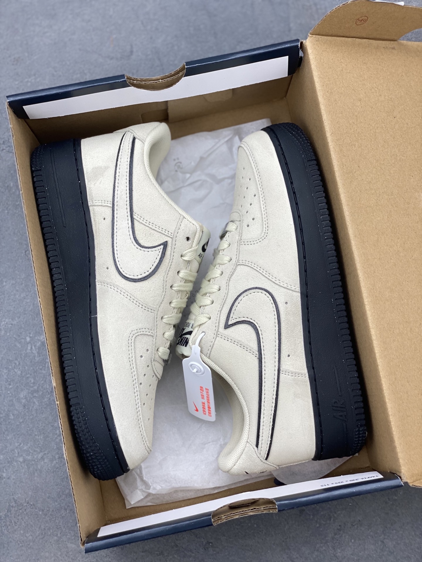 Nike Air Force 1 Low '07 Custom Beige/Black Casual Sneakers - HQ1966-200 10 i1746815462398 3080 0 8