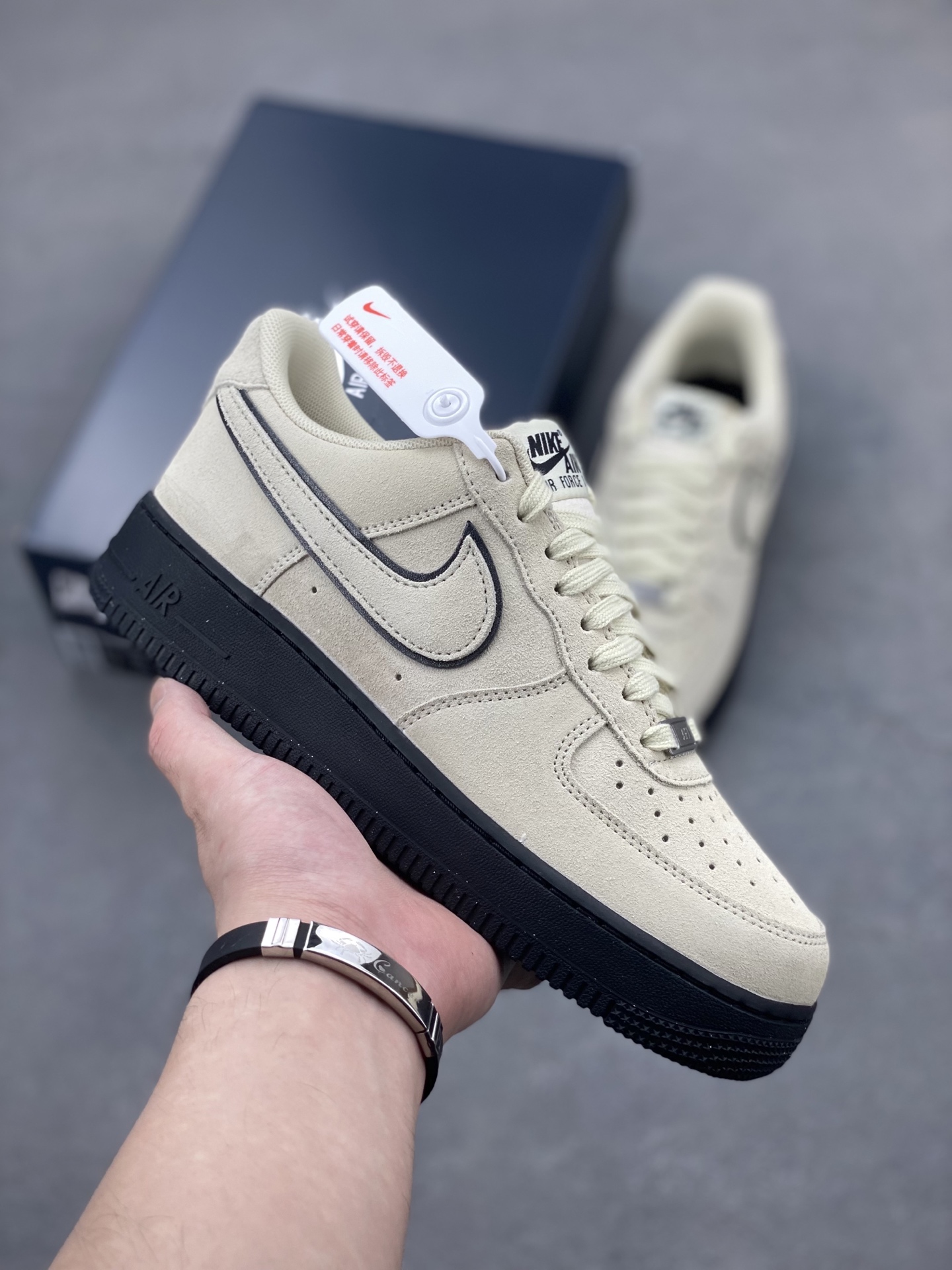 Nike Air Force 1 Low '07 Custom Beige/Black Casual Sneakers - HQ1966-200 2 i1746815466876 8204 0 0