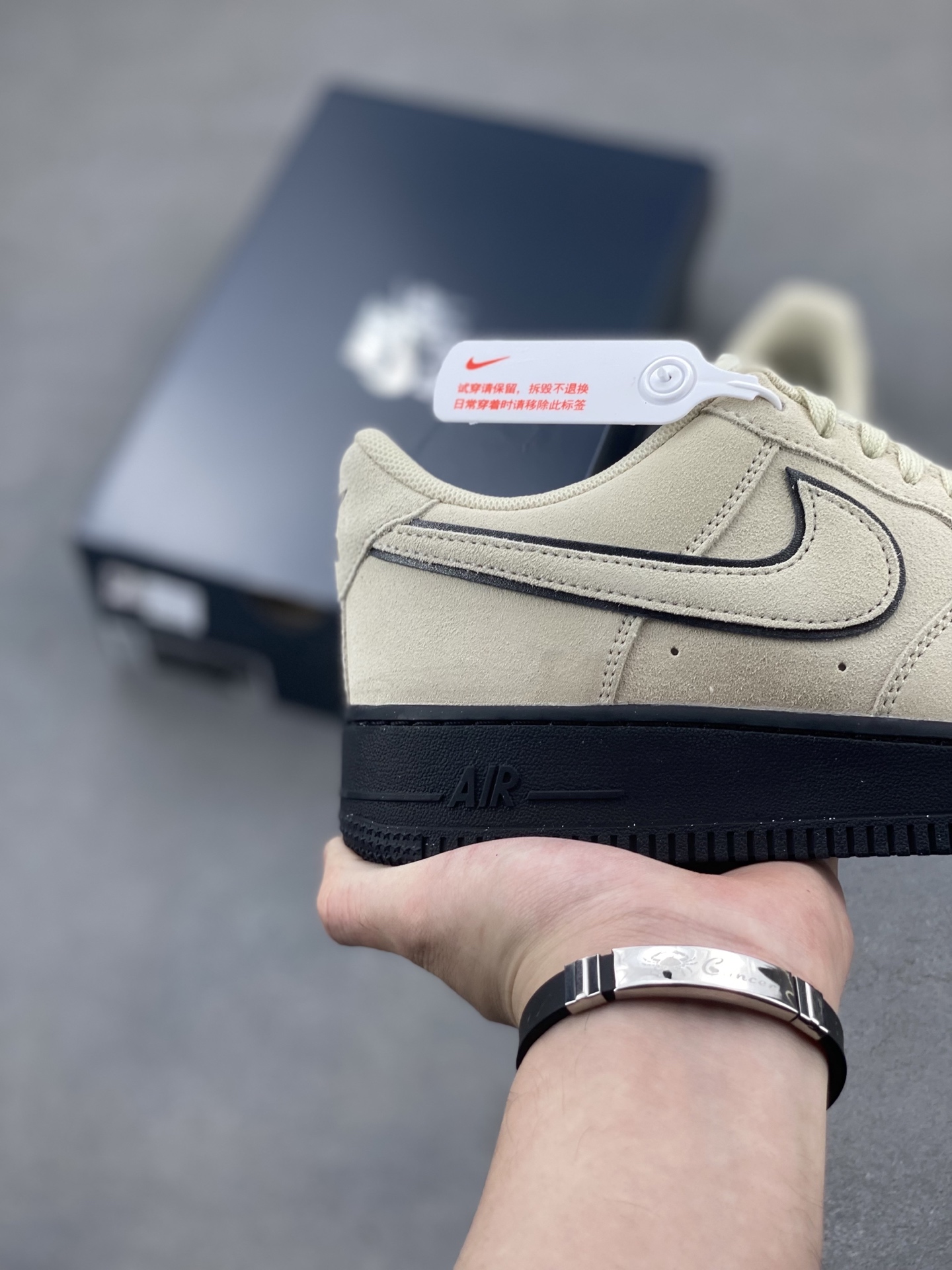 Nike Air Force 1 Low '07 Custom Beige/Black Casual Sneakers - HQ1966-200 6 i1746815466941 2608 0 4