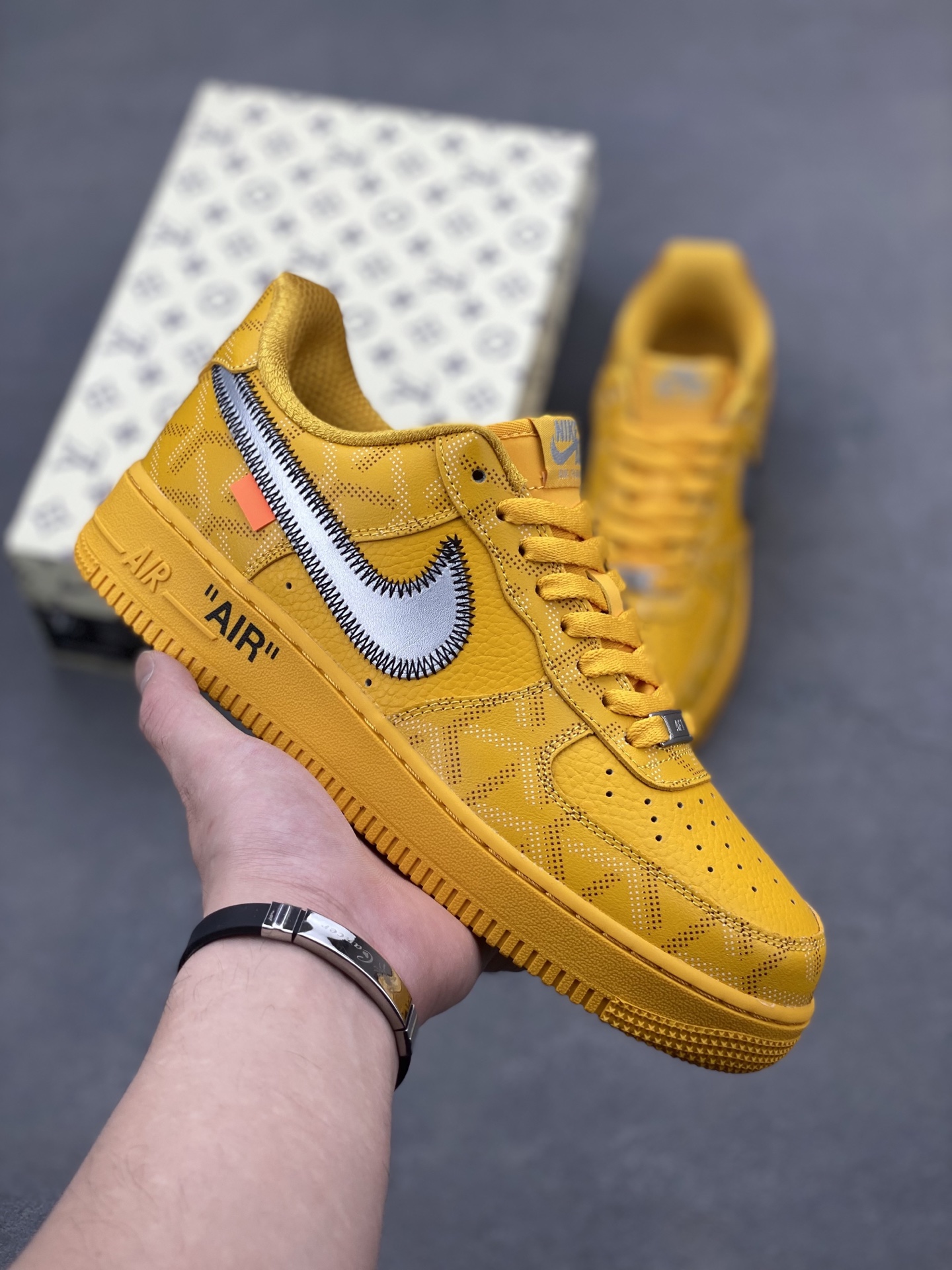 Nike Air Force 1 '07 Low Goyard Custom Yellow Silver Shoes Limited 2 i1746905528449 8330 0 0