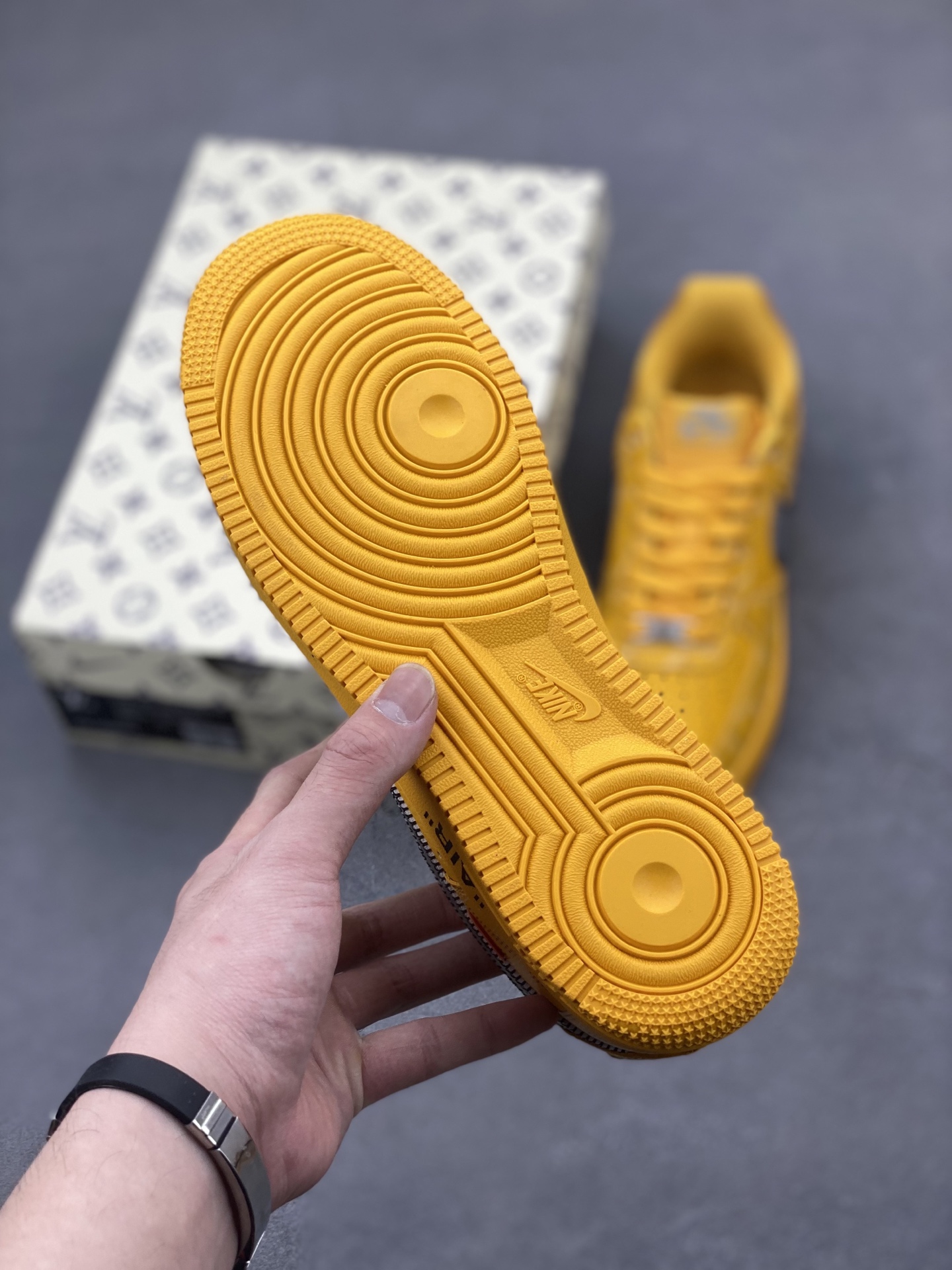 Nike Air Force 1 '07 Low Goyard Custom Yellow Silver Shoes Limited 7 i1746905528533 6843 0 5