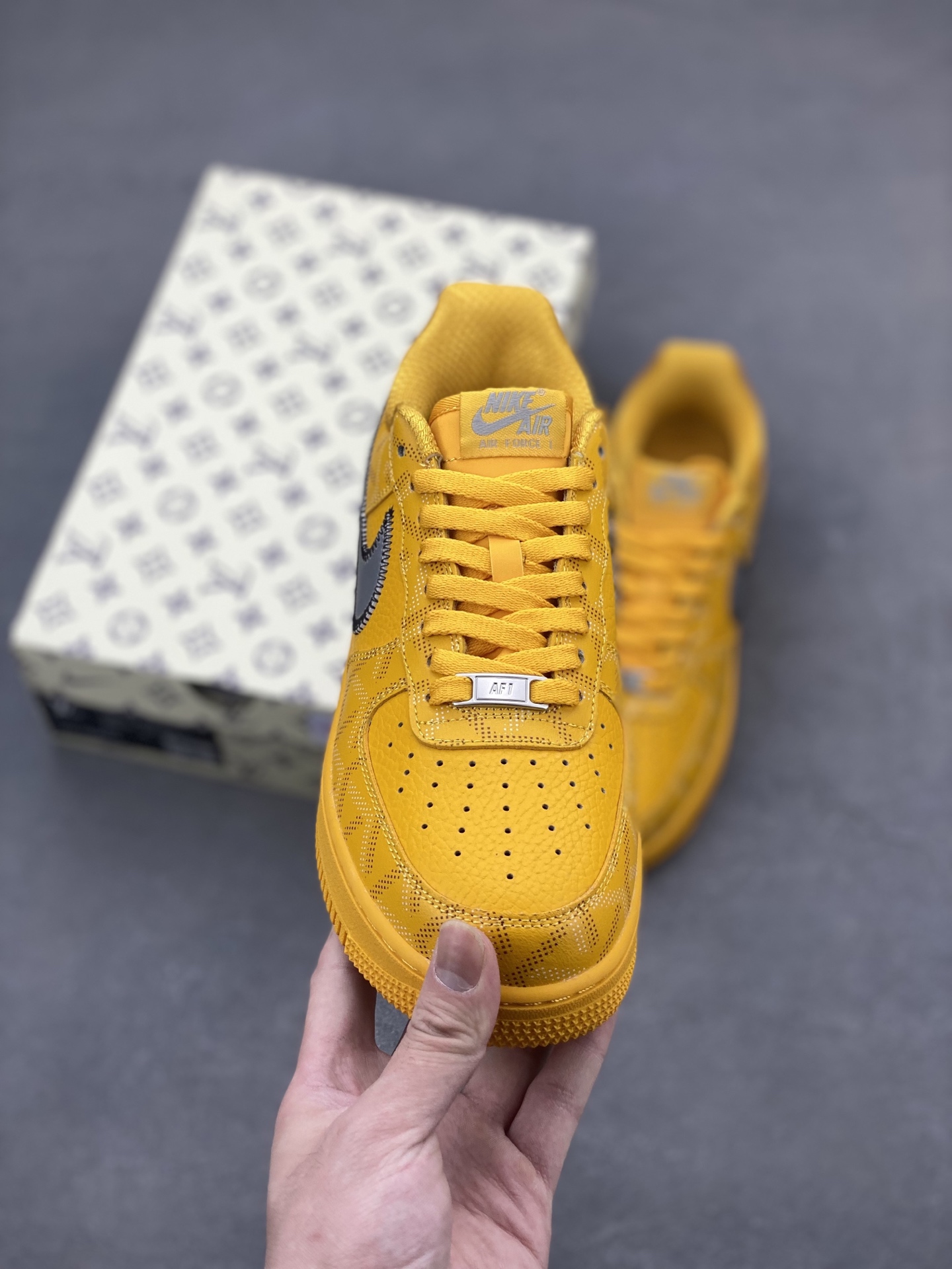 Nike Air Force 1 '07 Low Goyard Custom Yellow Silver Shoes Limited 3 i1746905537506 2149 0 1