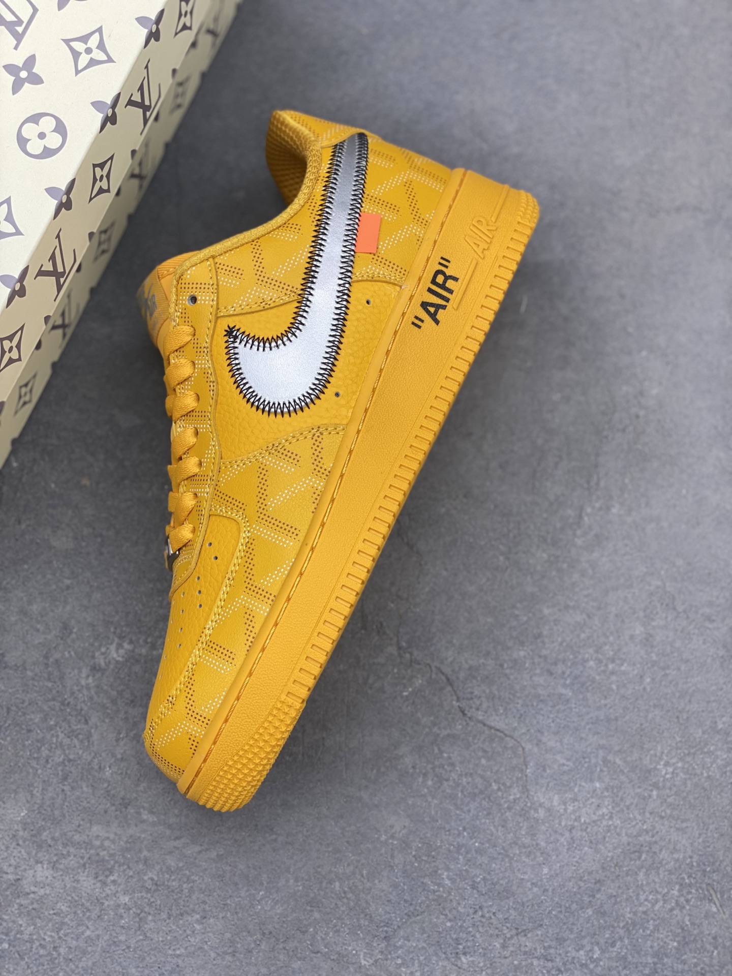 Nike Air Force 1 '07 Low Goyard Custom Yellow Silver Shoes Limited 8 i1746905537528 6777 0 6