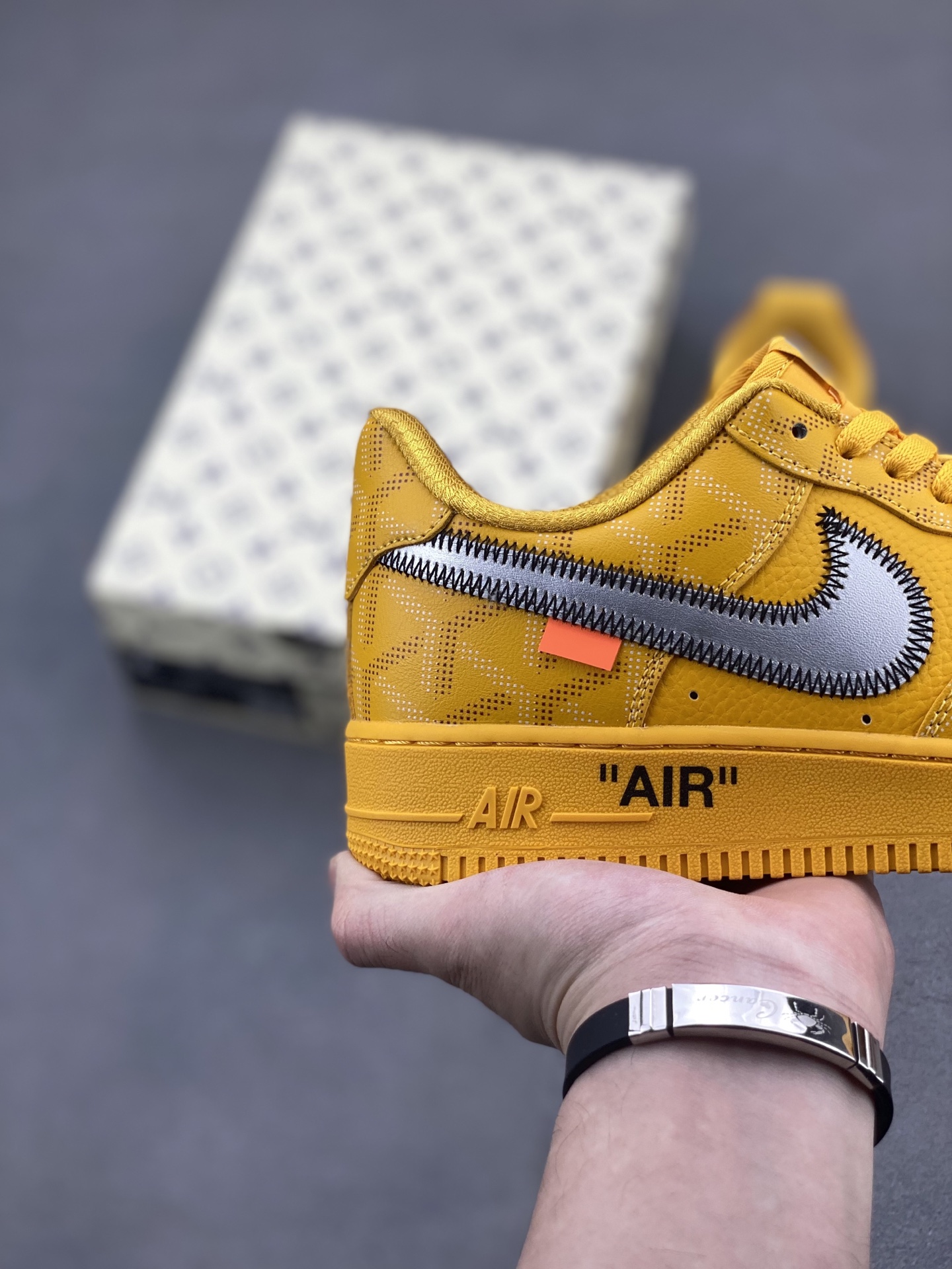 Nike Air Force 1 '07 Low Goyard Custom Yellow Silver Shoes Limited 6 i1746905544718 6554 0 4