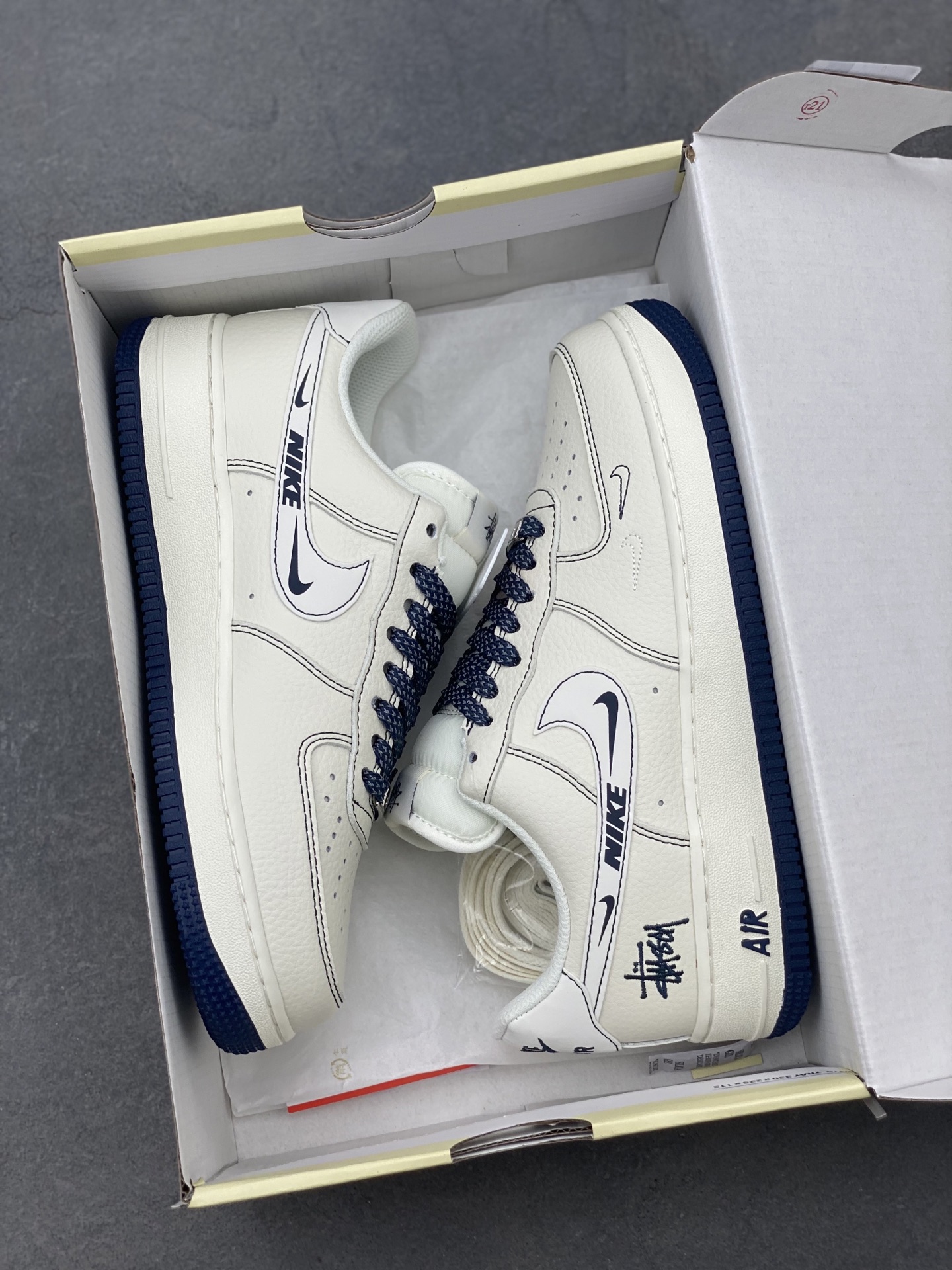 Nike Air Force 1 '07 Low Sneakers - Cream/Navy, Limited Edition 10 i1747071450252 5407 0 8
