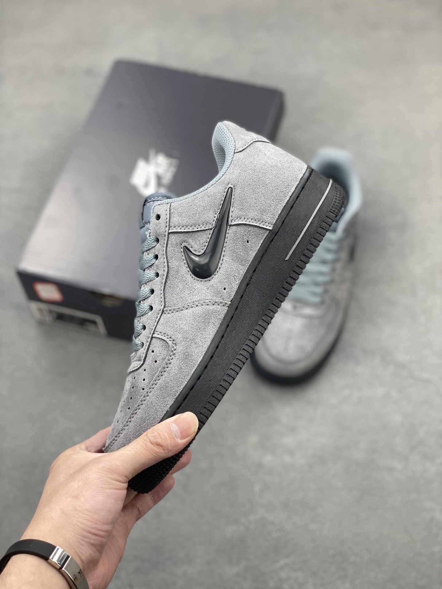 Nike Air Force 1 '07 Low Grey Suede Sneakers HQ3827-001 Casual Shoes 4 i1747071872491 5611 0 2