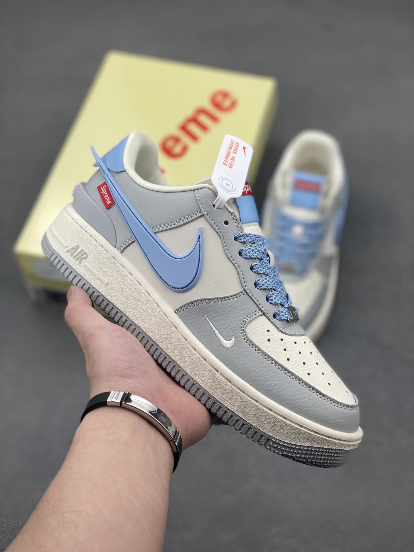 Nike Air Force 1 '07 Low Grey/Blue Sneakers Limited Edition - All Sizes 2 i1747172146632 192 0 0