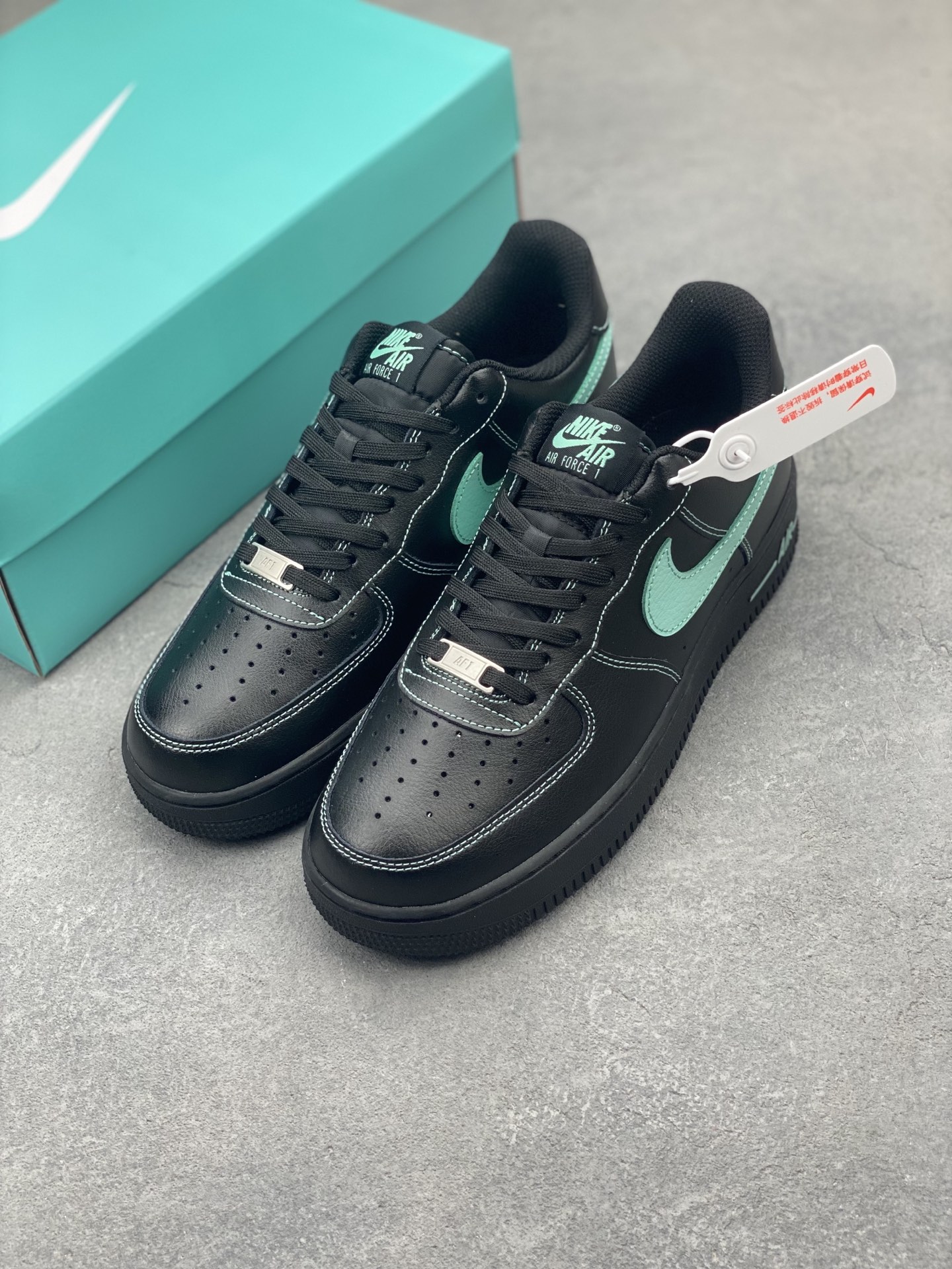 Nike Air Force 1 '07 Low Black/Tiffany Blue Limited Edition Sneakers 9 i1747172212318 4360 0 7