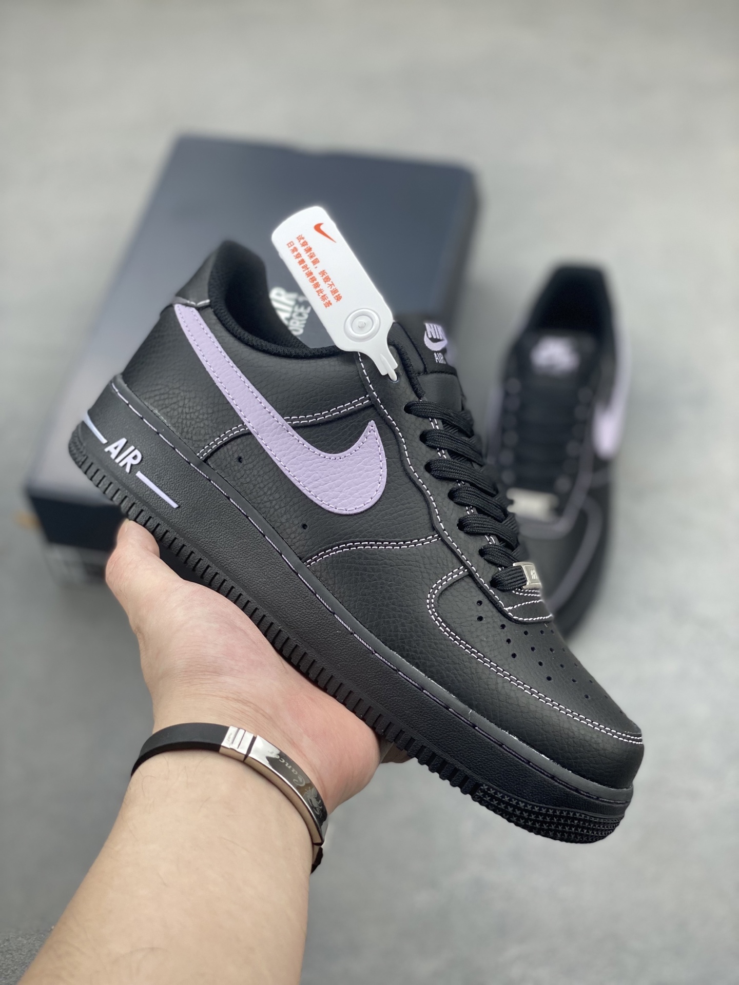 Nike Air Force 1 '07 Low Black/Lilac Stitching - Limited Edition Sneaker 2 i1748028399408 5188 0 0
