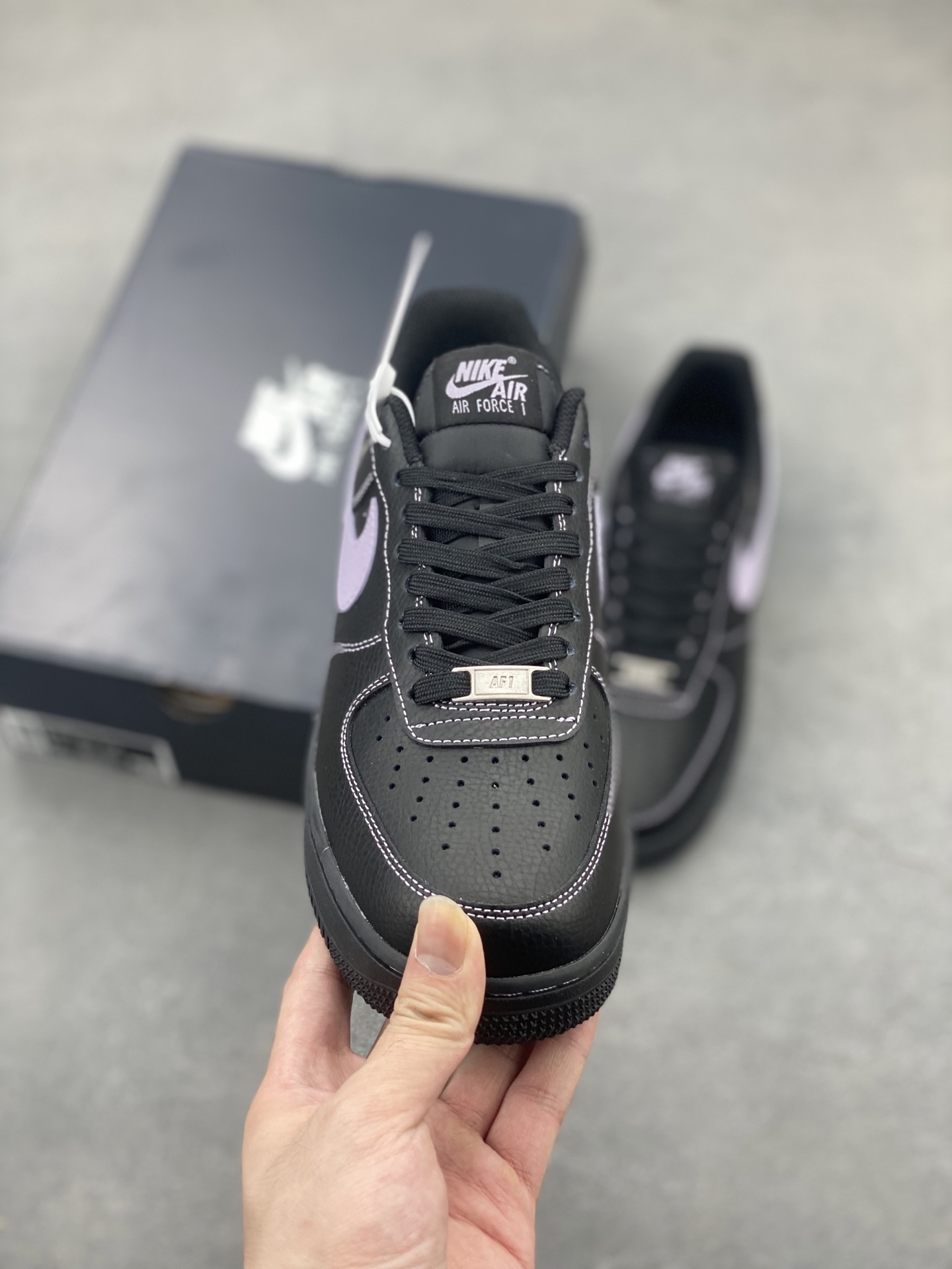 Nike Air Force 1 '07 Low Black/Lilac Stitching - Limited Edition Sneaker 3 i1748028405041 6692 0 1