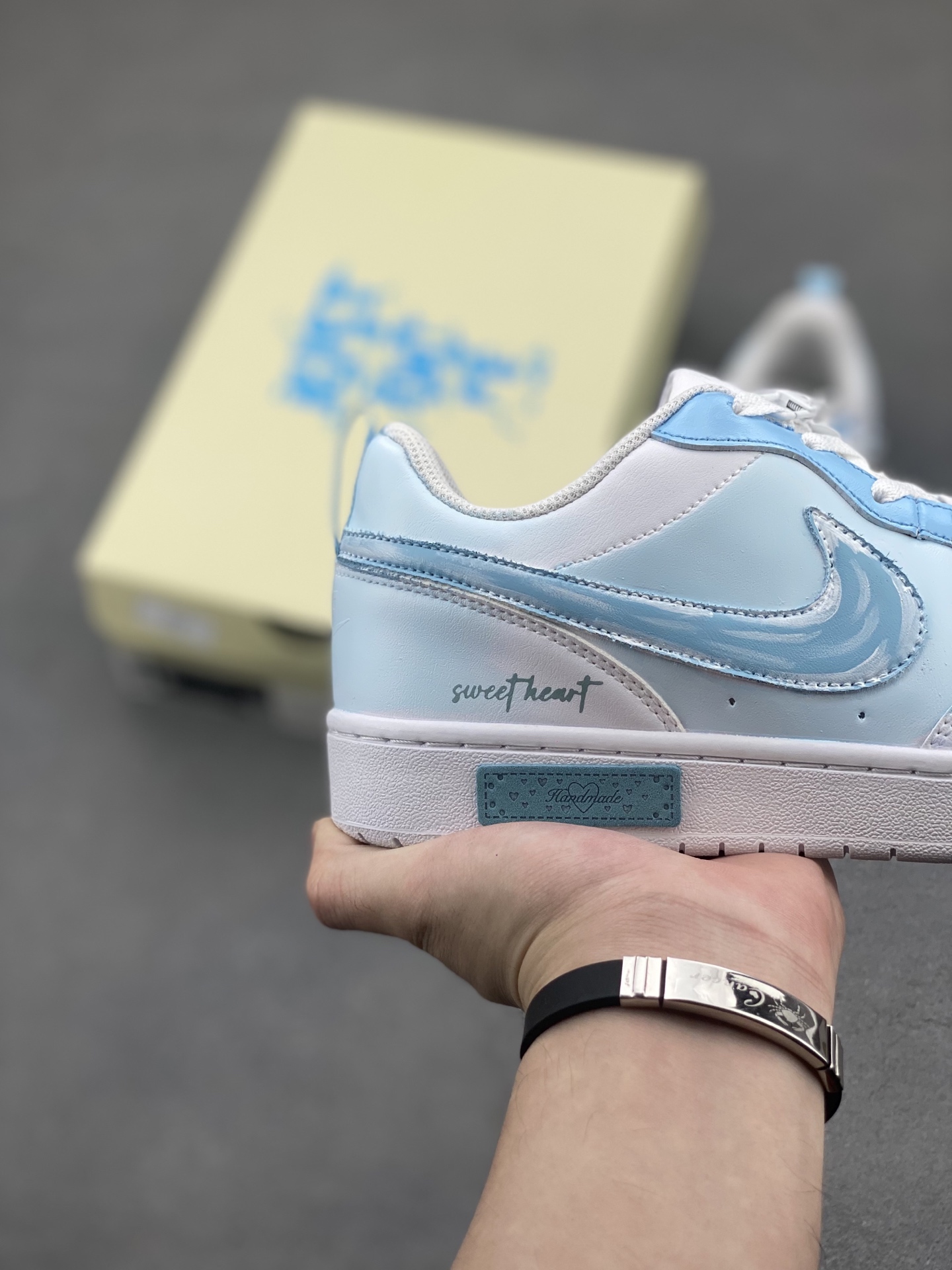 Nike Court Borough Low Summer White Blue Customized Sneakers BQ5448-212 6 i1748028457665 350 0 4