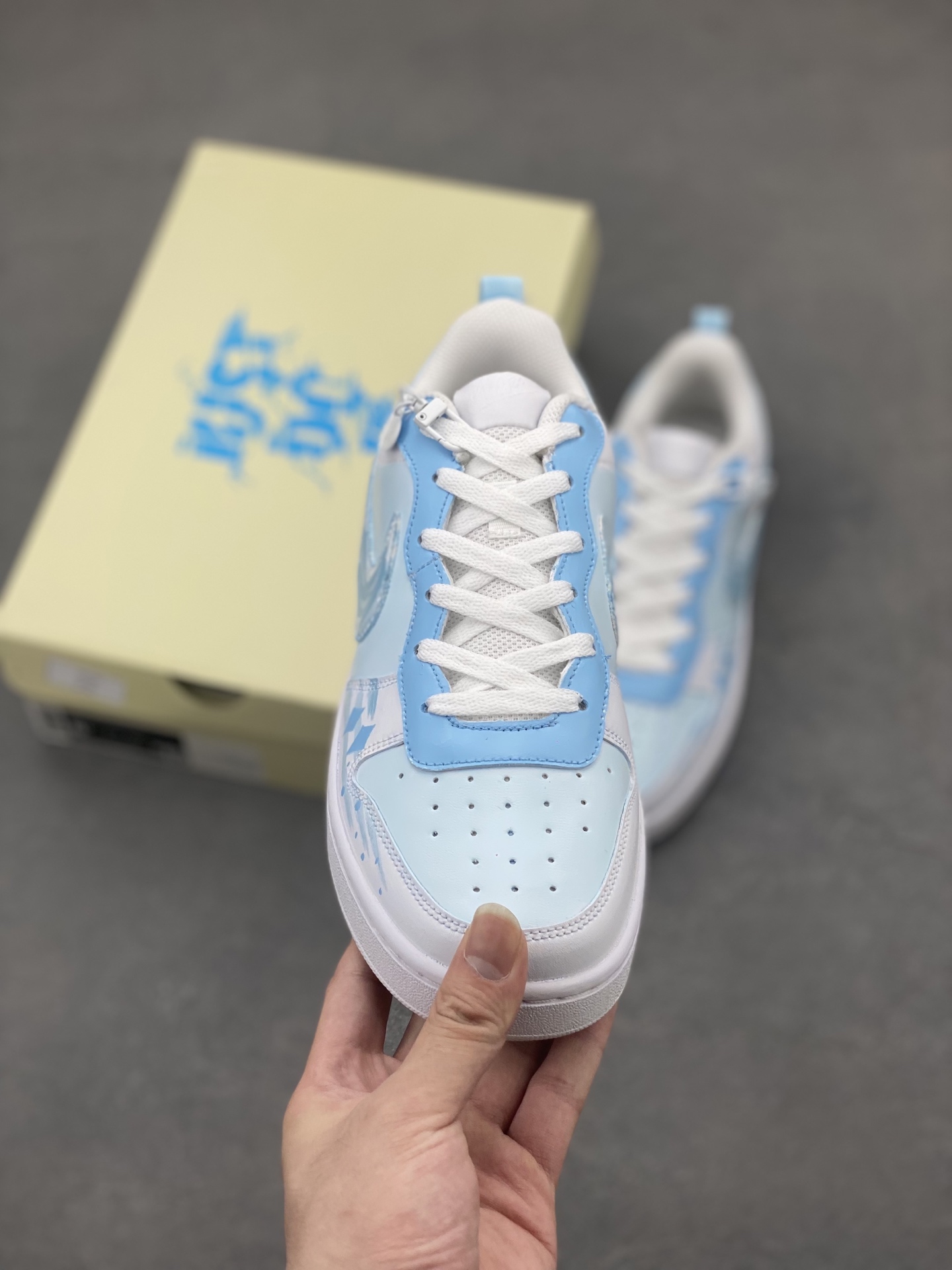 Nike Court Borough Low Summer White Blue Customized Sneakers BQ5448-212 3 i1748028457981 4682 0 1