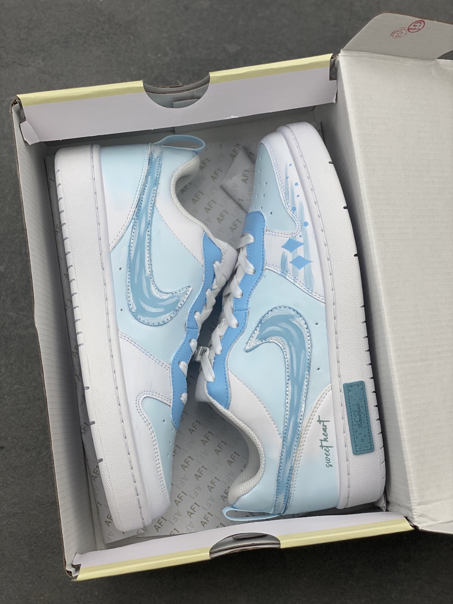 Nike Court Borough Low Summer White Blue Customized Sneakers BQ5448-212 10 i1748028461187 3882 0 8