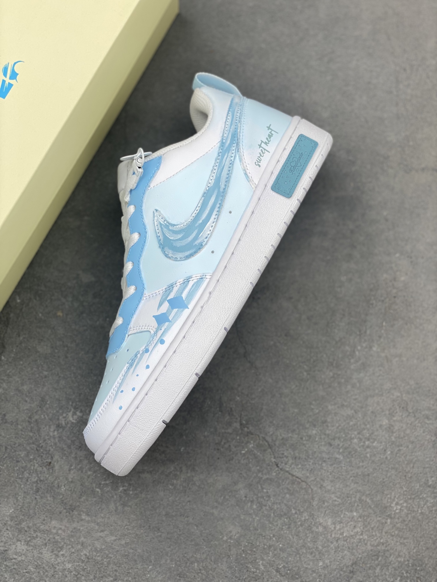Nike Court Borough Low Summer White Blue Customized Sneakers BQ5448-212 8 i1748028462164 3647 0 6