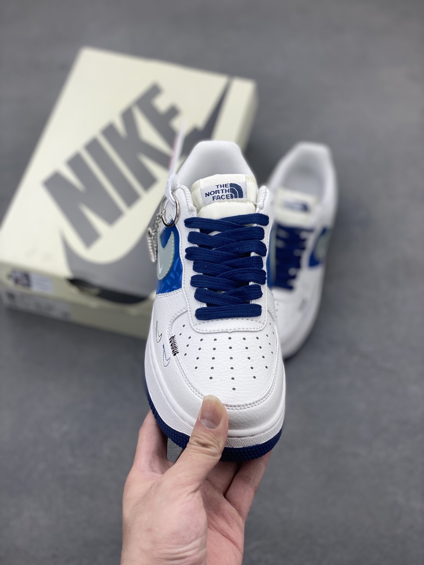 Nike Air Force 1 '07 Low White Blue Stitching Limited Edition Sneakers 3 i1748028753011 7352 0 1