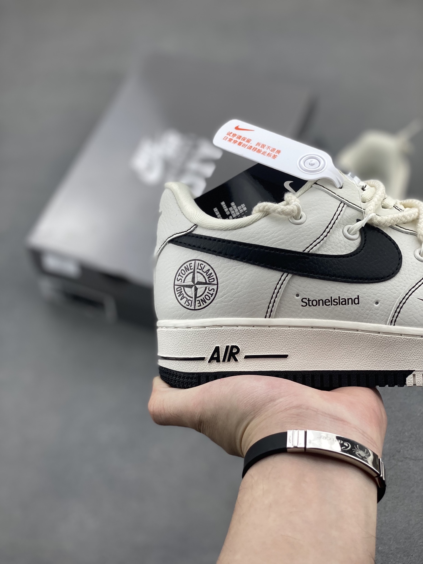 Nike Air Force 1 '07 Low Stone Island White/Black Sneakers Men's GS9875-001 6 i1748028812762 9170 0 4