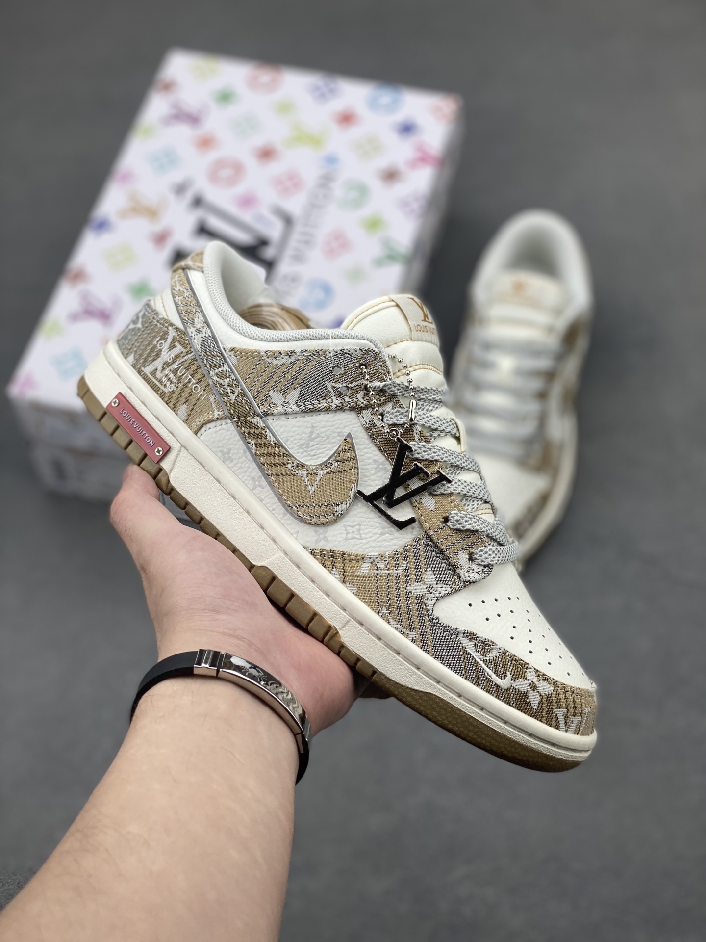 Nike SB Dunk Low x Louis Vuitton White Blue Men's Sneakers Size 36-45 1 i1748117630784 5095 0 0