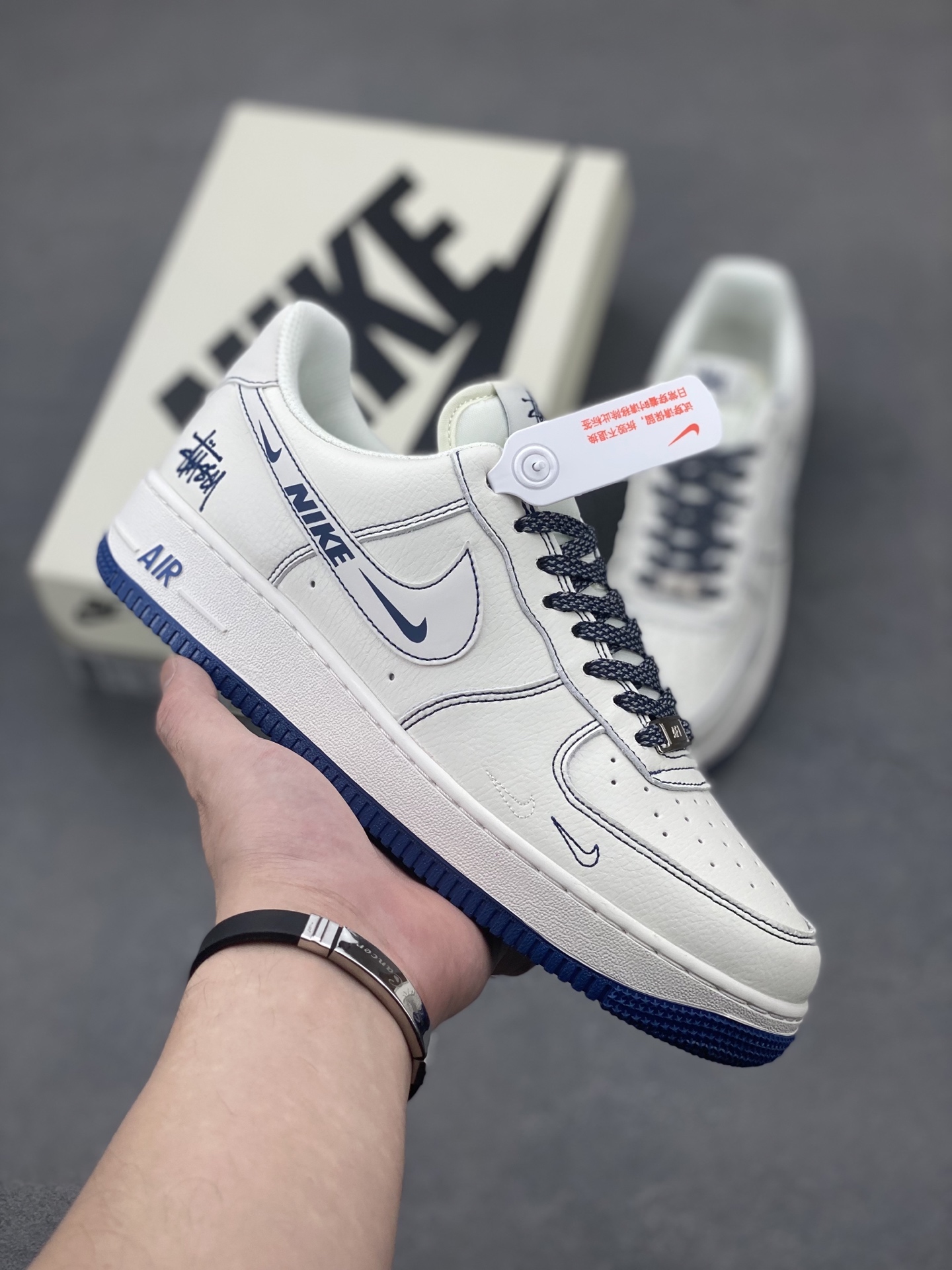 Nike Air Force 1 '07 Low White/Midnight Navy Casual Shoes HH7518-063 2 i1748372892555 4858 0 9