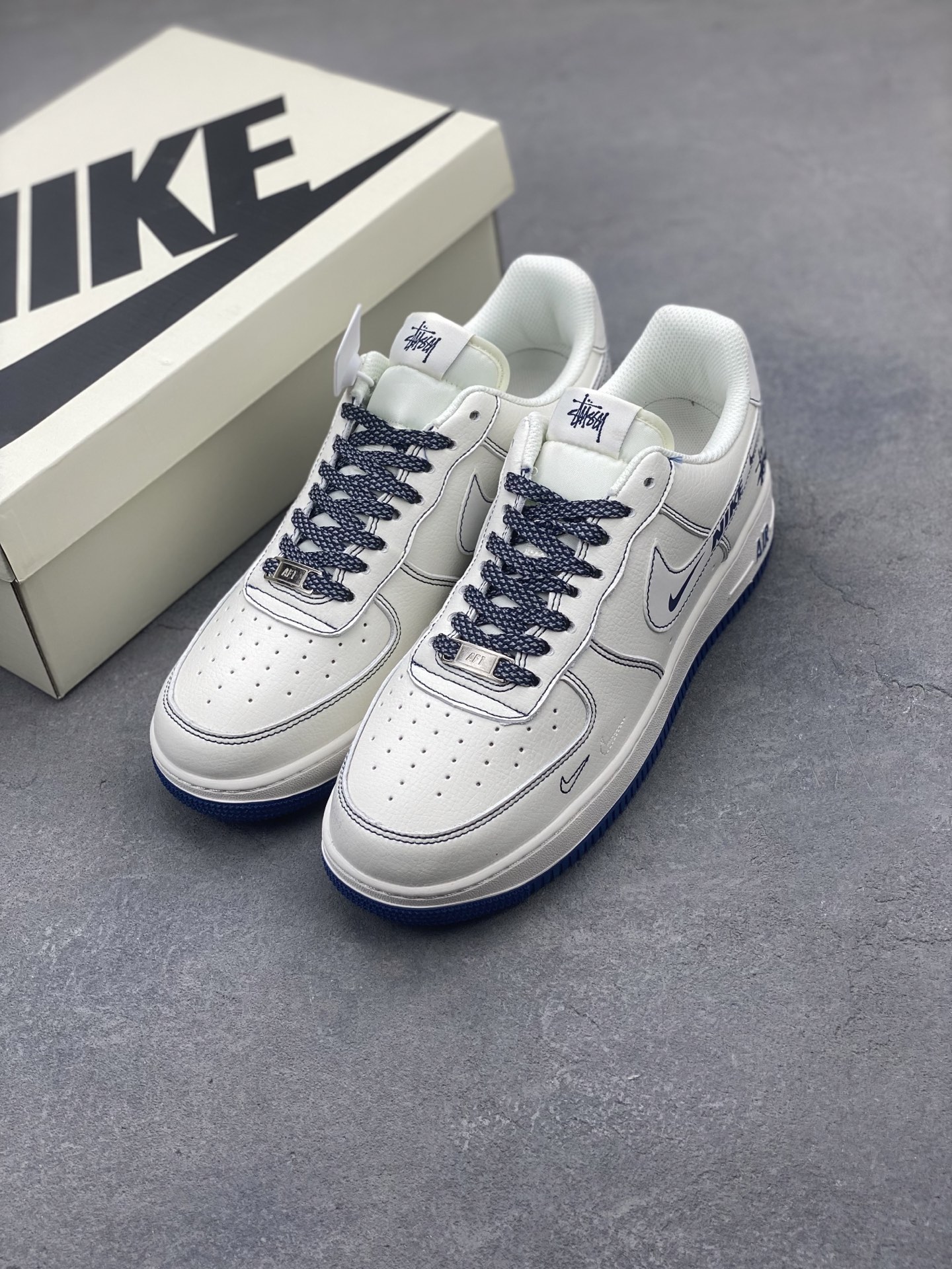Nike Air Force 1 '07 Low White/Midnight Navy Casual Shoes HH7518-063 9 i1748373011858 6918 0 7