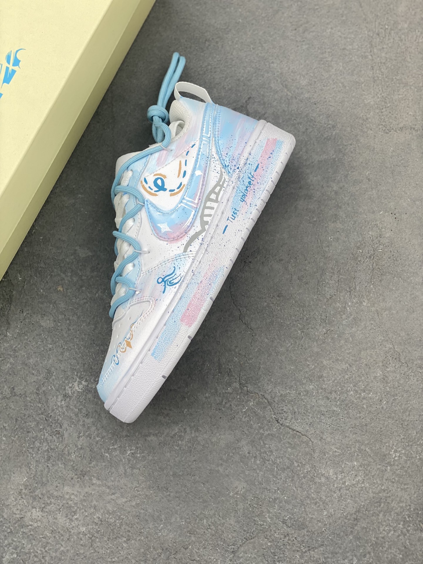 Nike Court Borough Low Hand-Painted Sneakers - Blue Shadow Design 8 i1748373295208 78 0 6